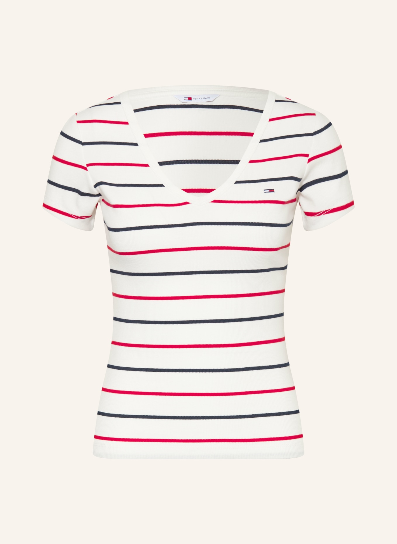 TOMMY JEANS T-shirt: WHITE / RED / DARK BLUE