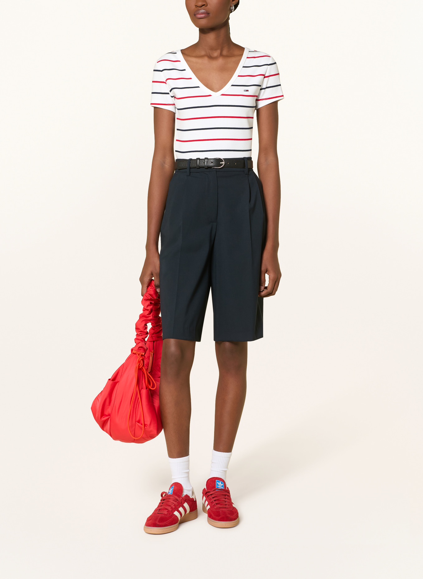 TOMMY JEANS T-shirt: WHITE / RED / DARK BLUE