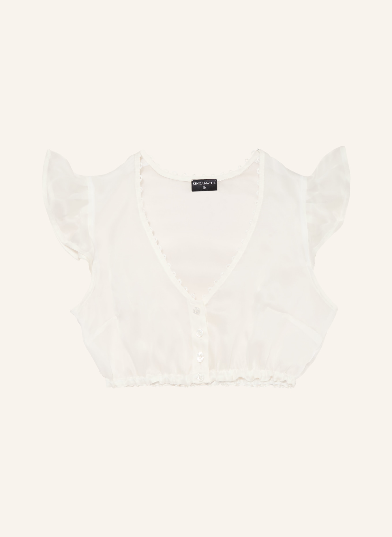 KINGA MATHE Blouse dirndl KIKI en soie: ÉCRU