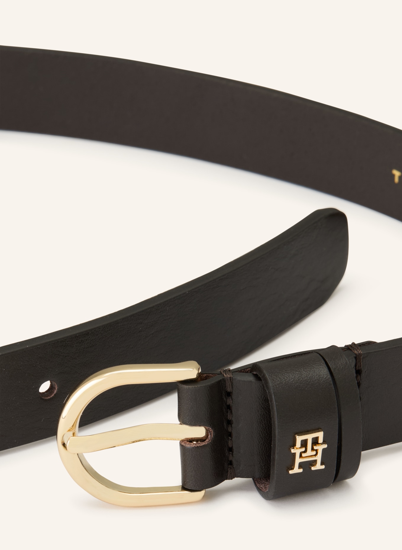 TOMMY HILFIGER ceinture en cuir: MARRON FONCÉ