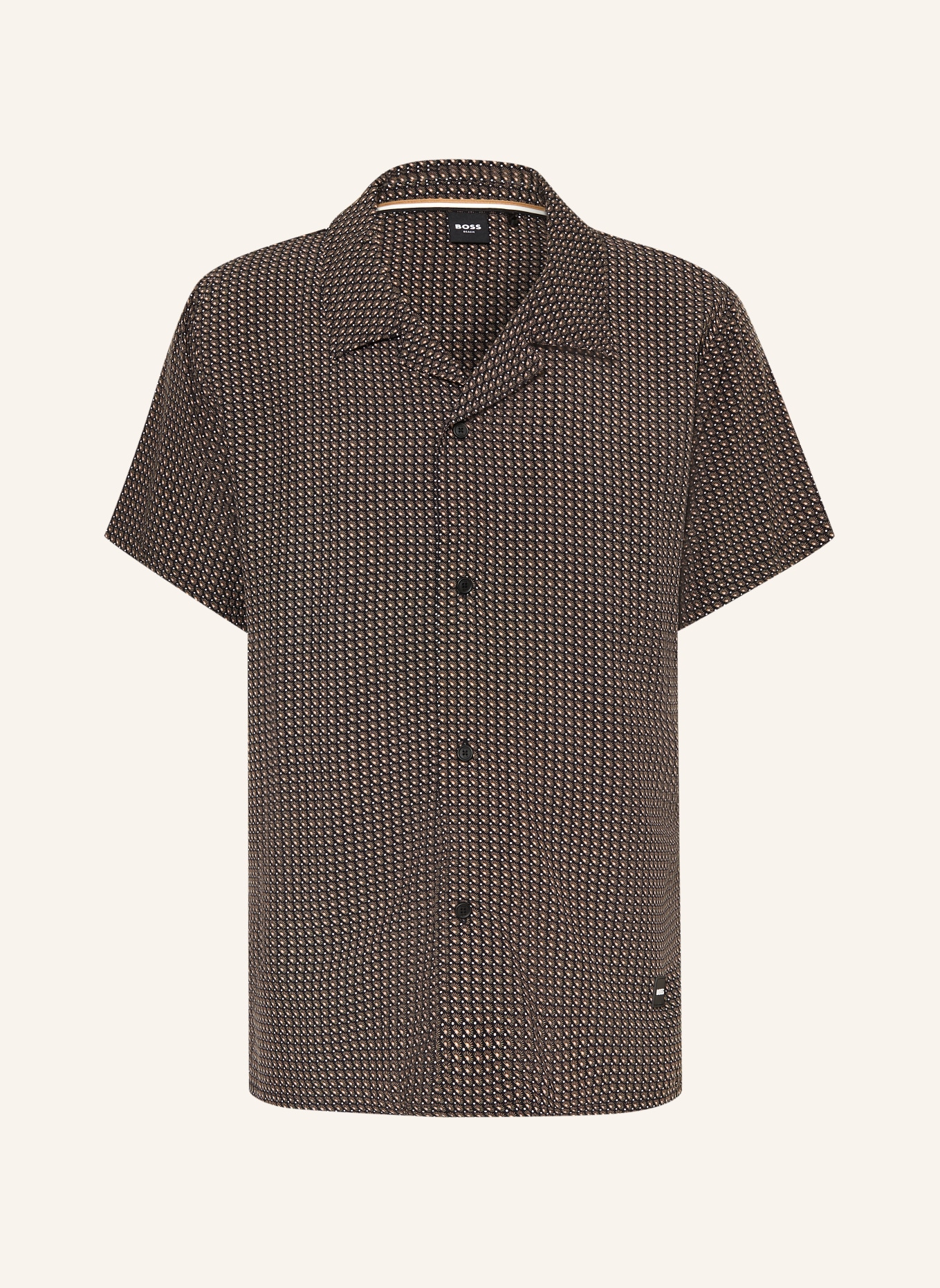 BOSS Resorthemd BEACH Comfort Fit: SCHWARZ / HELLBRAUN / WEISS