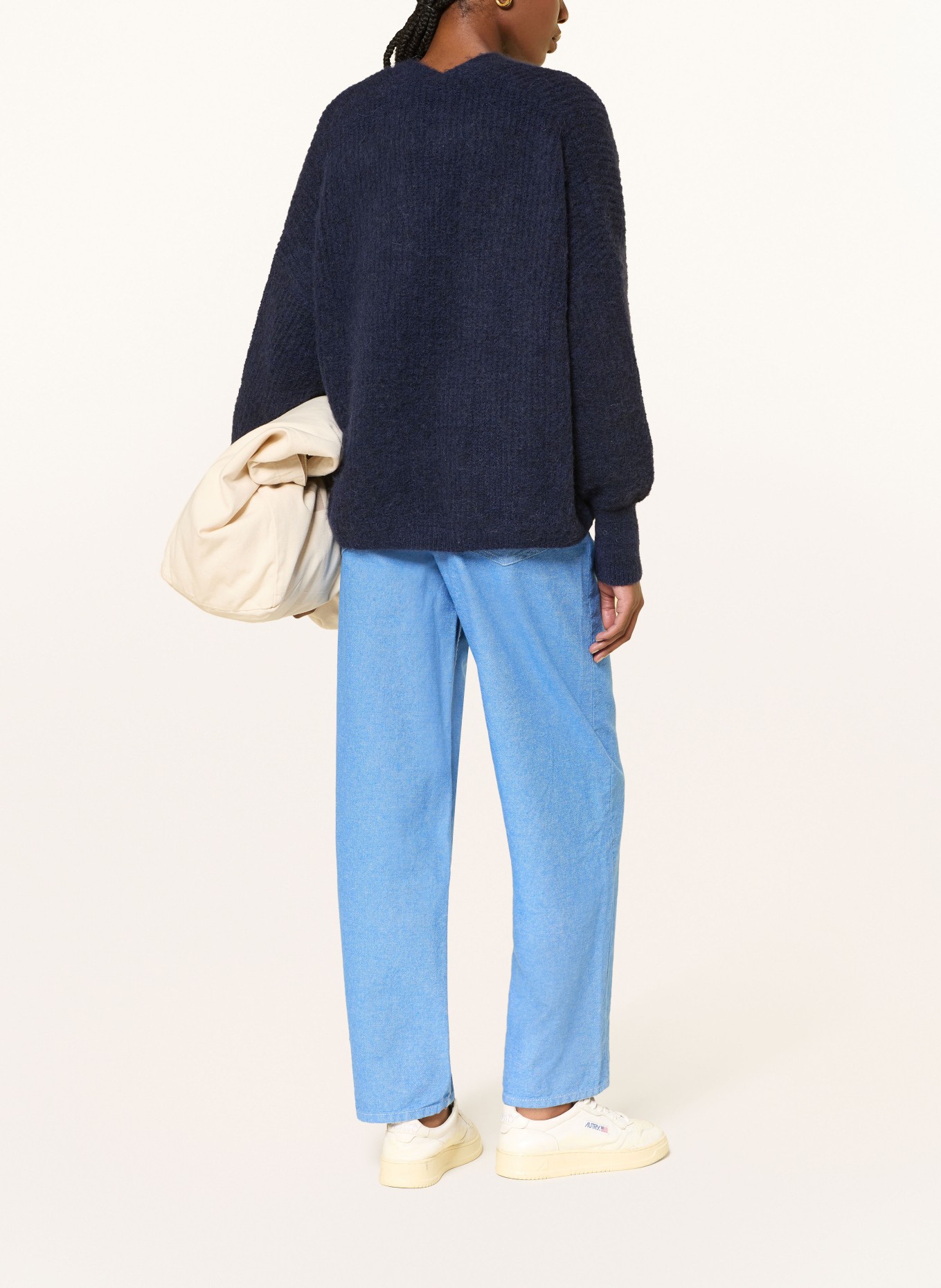 American Vintage Dzianinowe wdzianko EAST z dodatkiem z alpaki: GRANATOWY