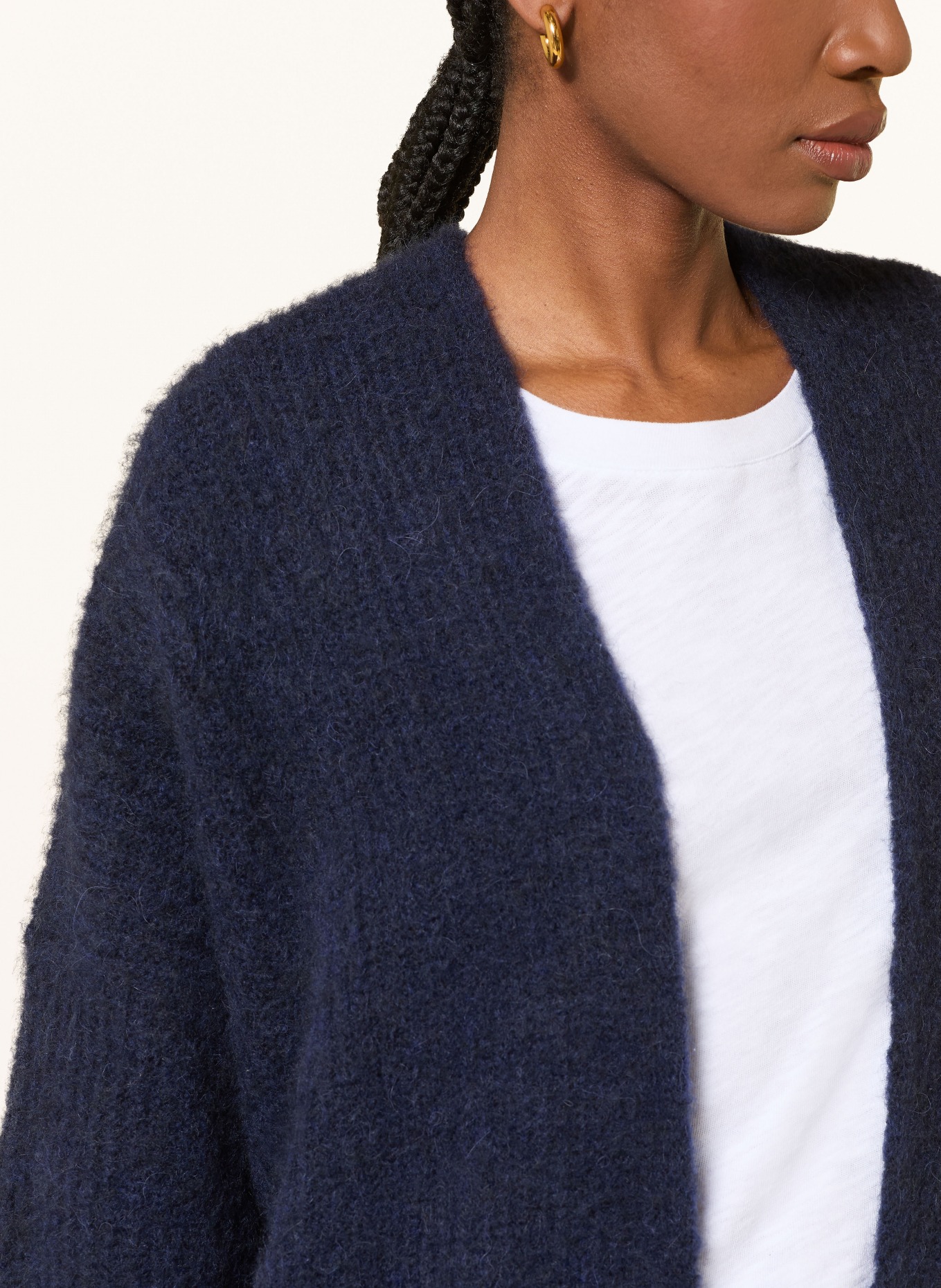 American Vintage Dzianinowe wdzianko EAST z dodatkiem z alpaki: GRANATOWY