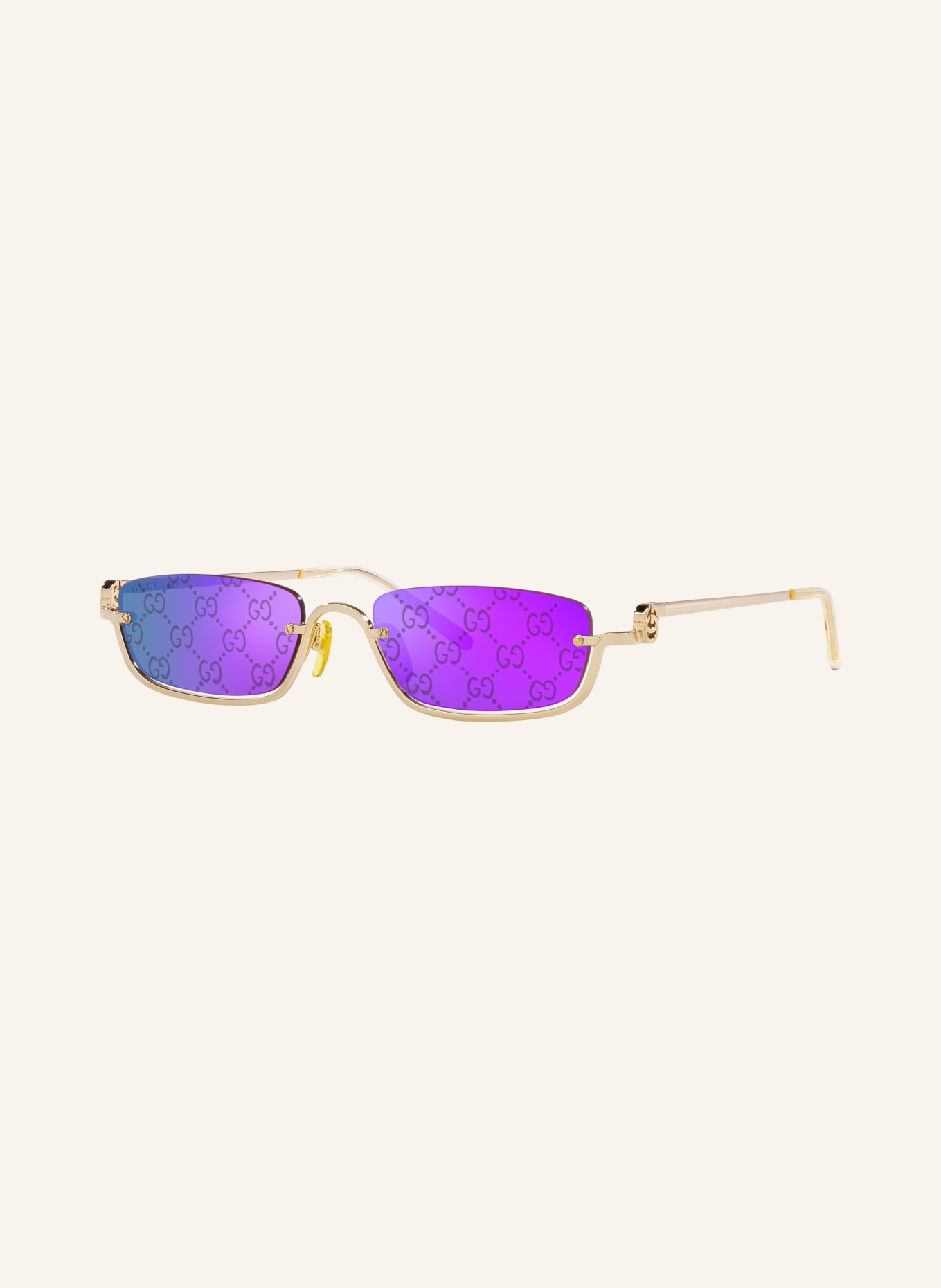 GUCCI Sonnenbrille GC002042: GOLD/ BRAUN/ LILA VERSPIEGELT