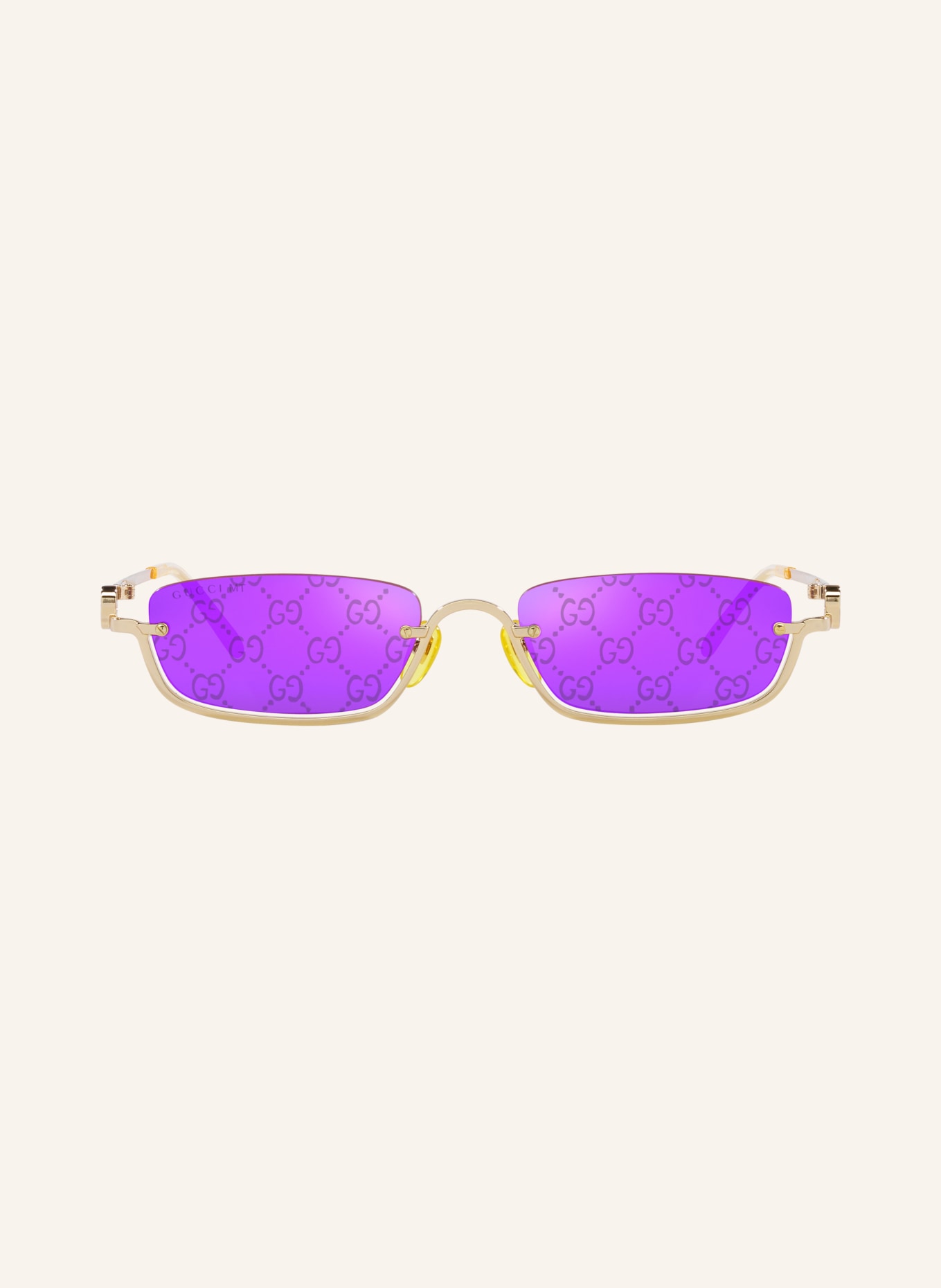 GUCCI Sonnenbrille GC002042: GOLD/ BRAUN/ LILA VERSPIEGELT