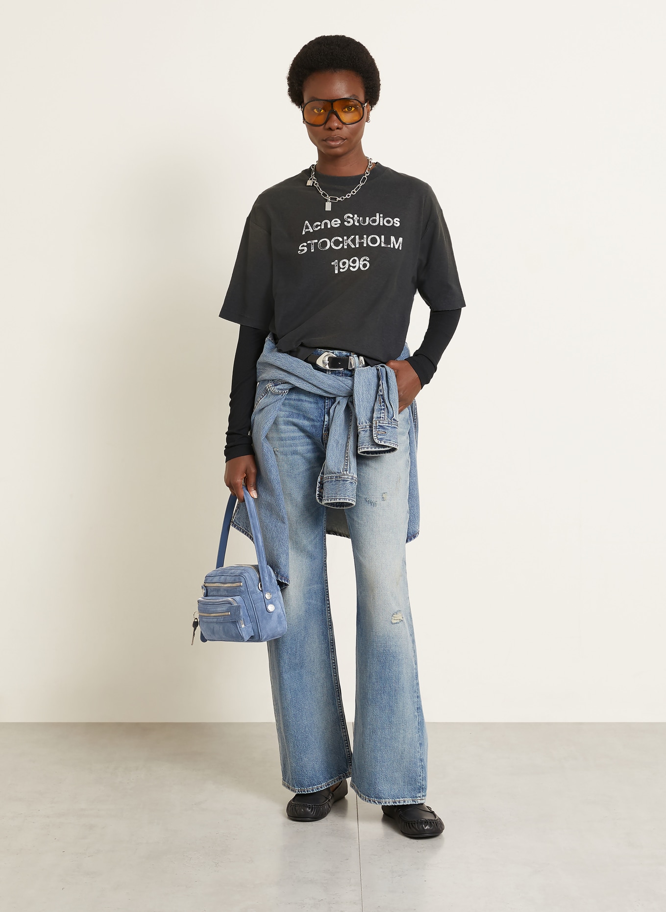 Acne Studios T-shirt: BLACK / WHITE