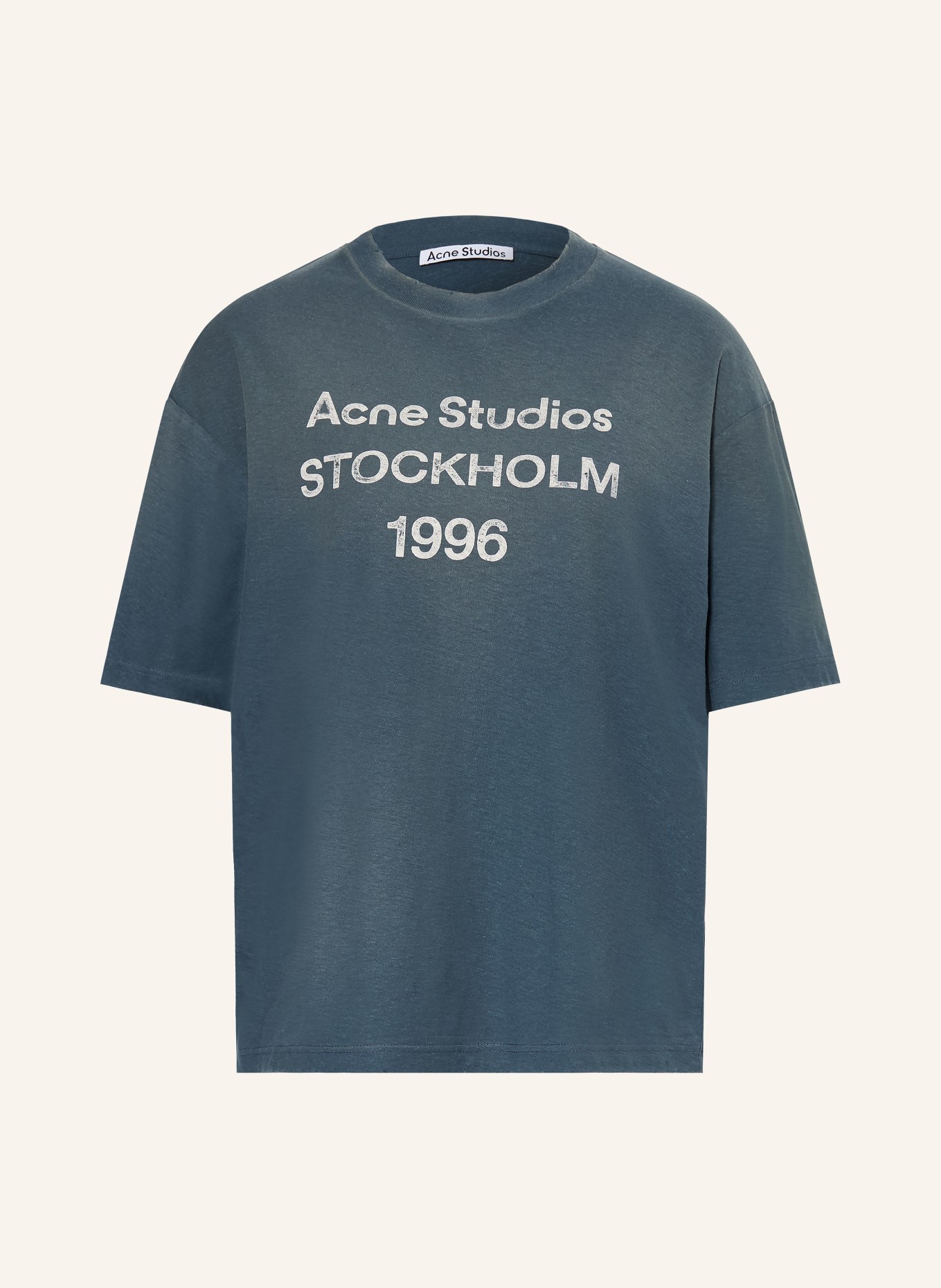Acne Studios T-Shirt: DUNKELBLAU / WEISS