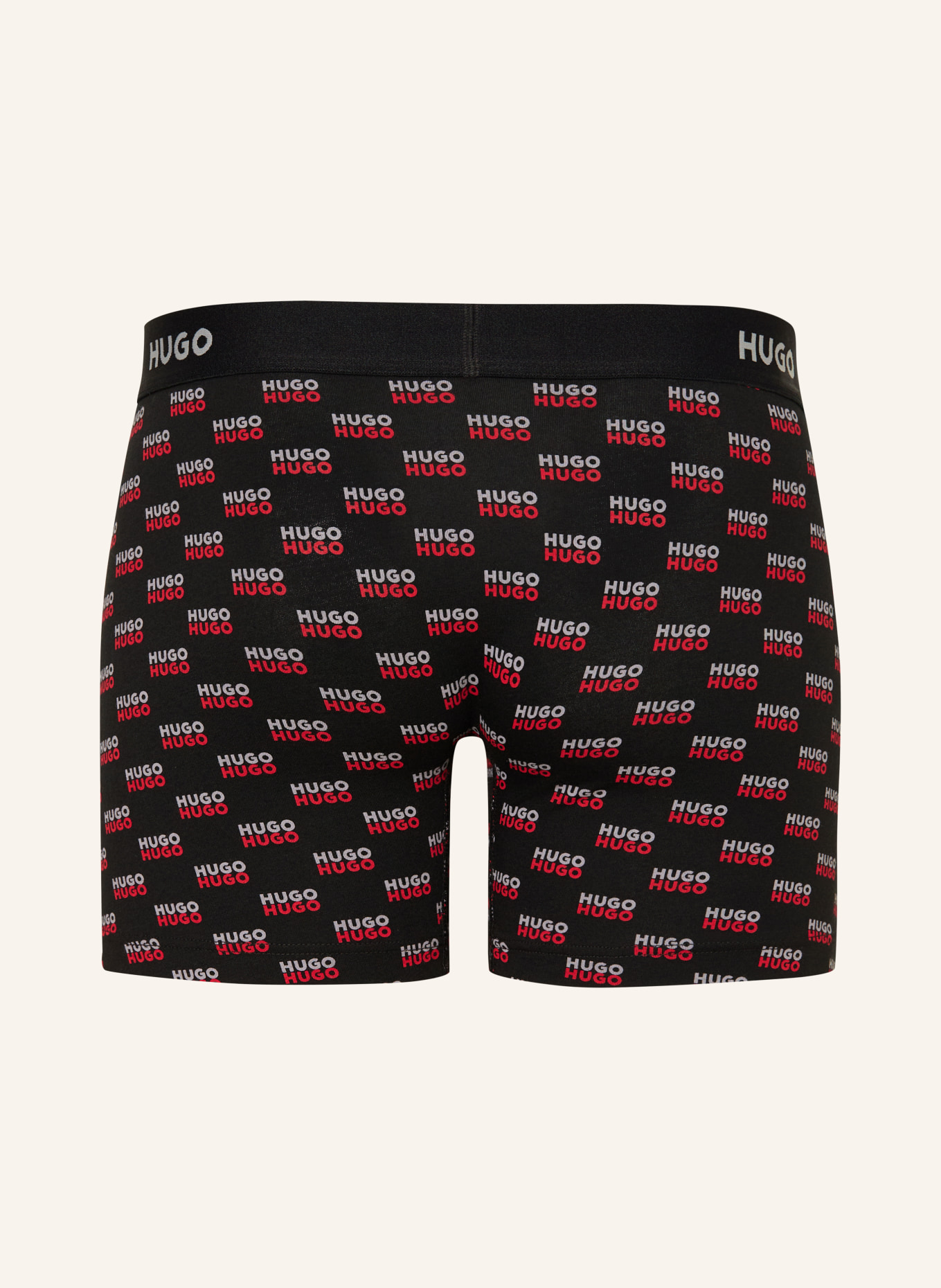 HUGO 3-pack boxer shorts: BLACK / LIGHT GRAY / RED