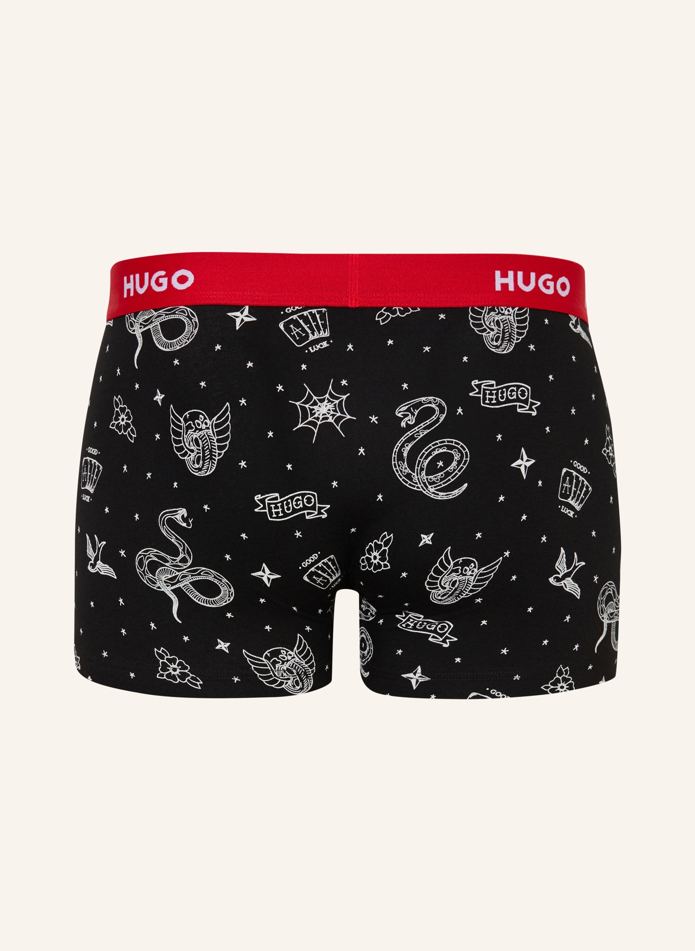 HUGO 3-pack boxer shorts: RED / WHITE / BLACK