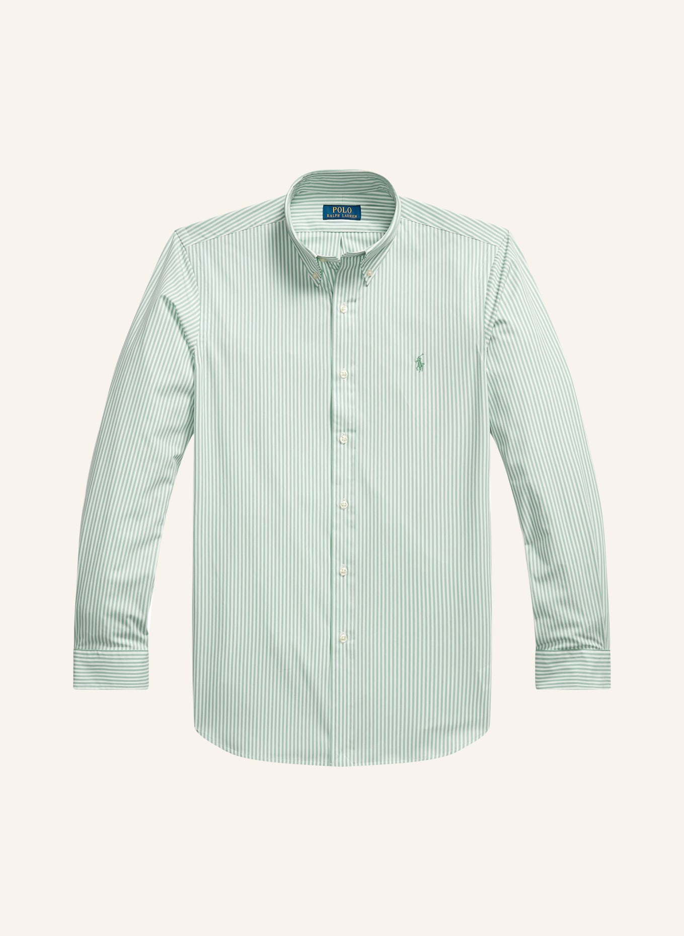 POLO RALPH LAUREN Chemise Custom Fit: VERT / BLANC