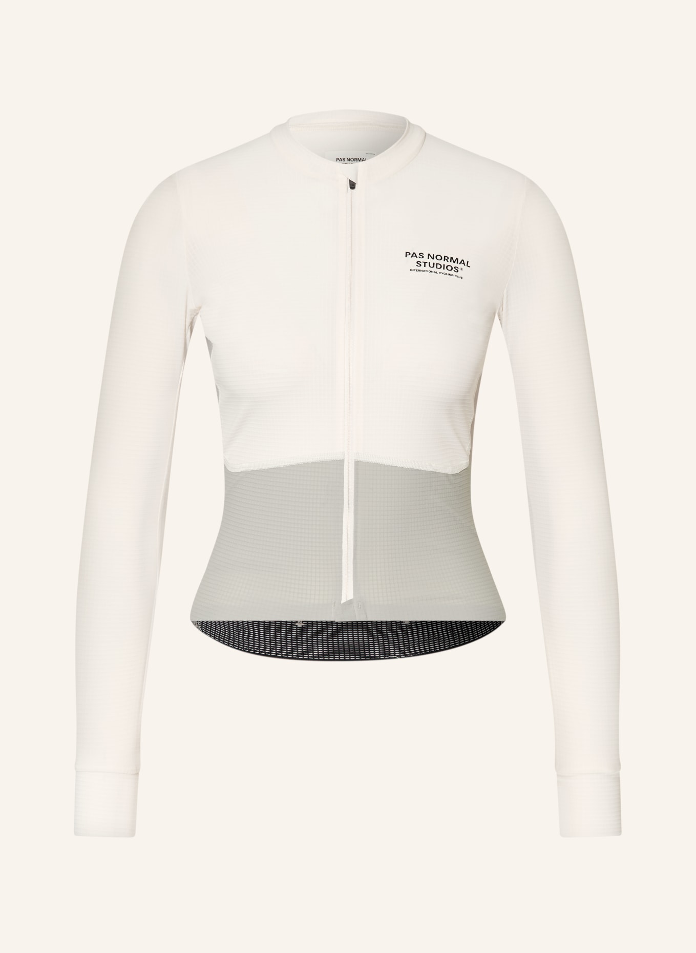 PAS NORMAL STUDIOS Cycling jersey MECHANISM PRO LONG SLEEVE JERSEY: WHITE / GRAY