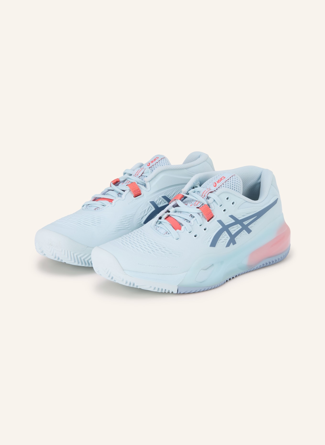 ASICS Tennisschuhe GEL-RESOLUTION X CLAY: HELLBLAU / HELLROT