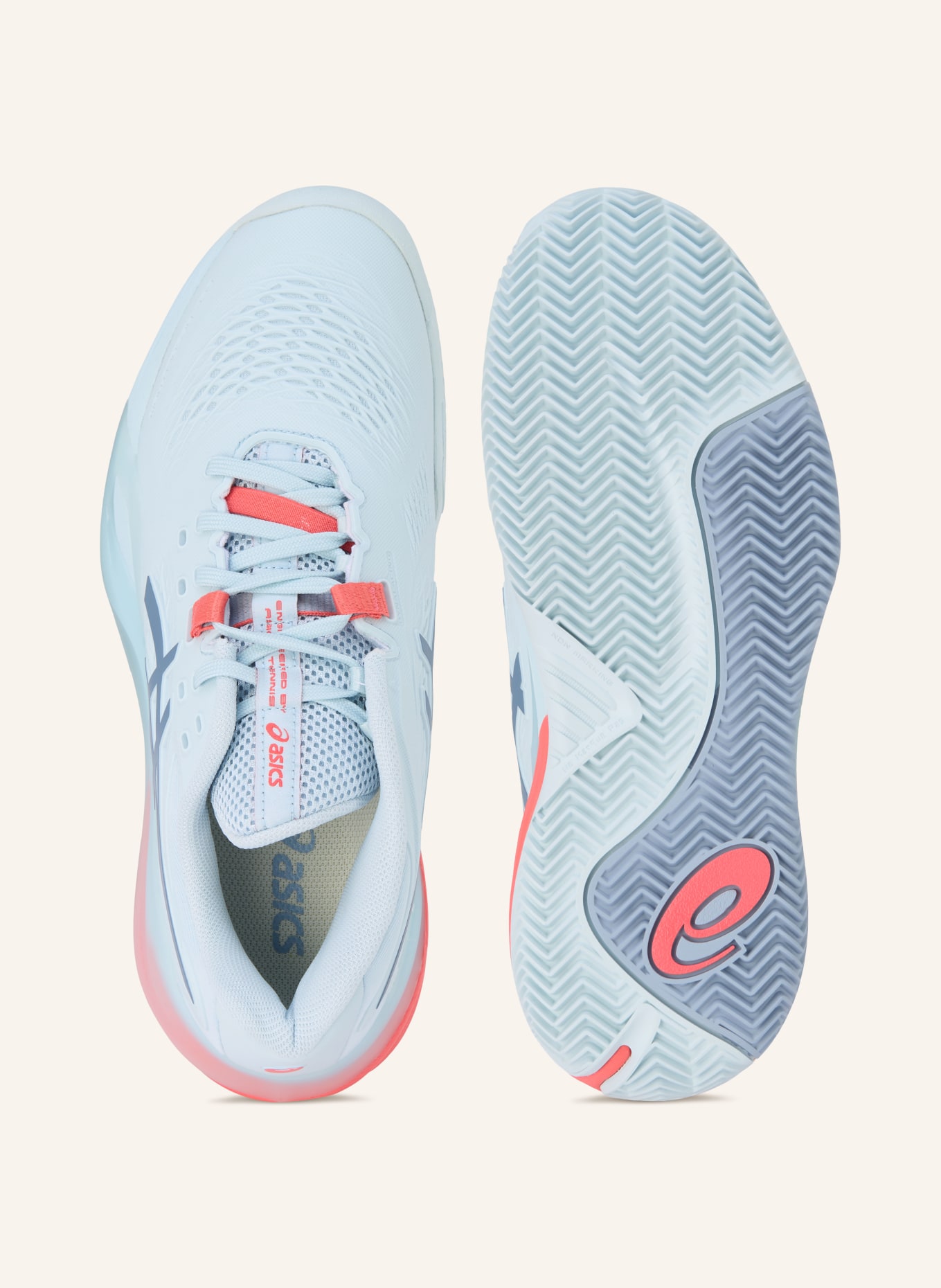 ASICS Tennisschuhe GEL-RESOLUTION X CLAY: HELLBLAU / HELLROT