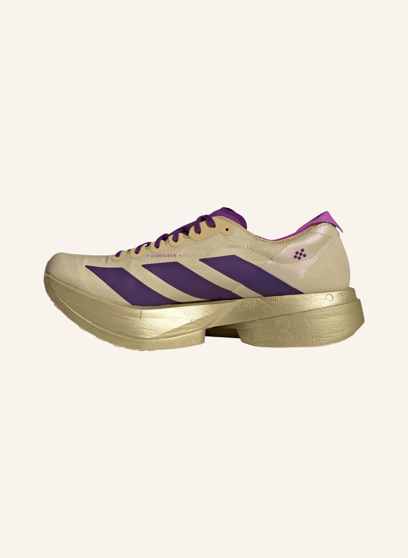 adidas Chaussures de course ADIZERO ADIOS PRO 4: OR / LILAS FONCÉ / ROSE FUCHSIA