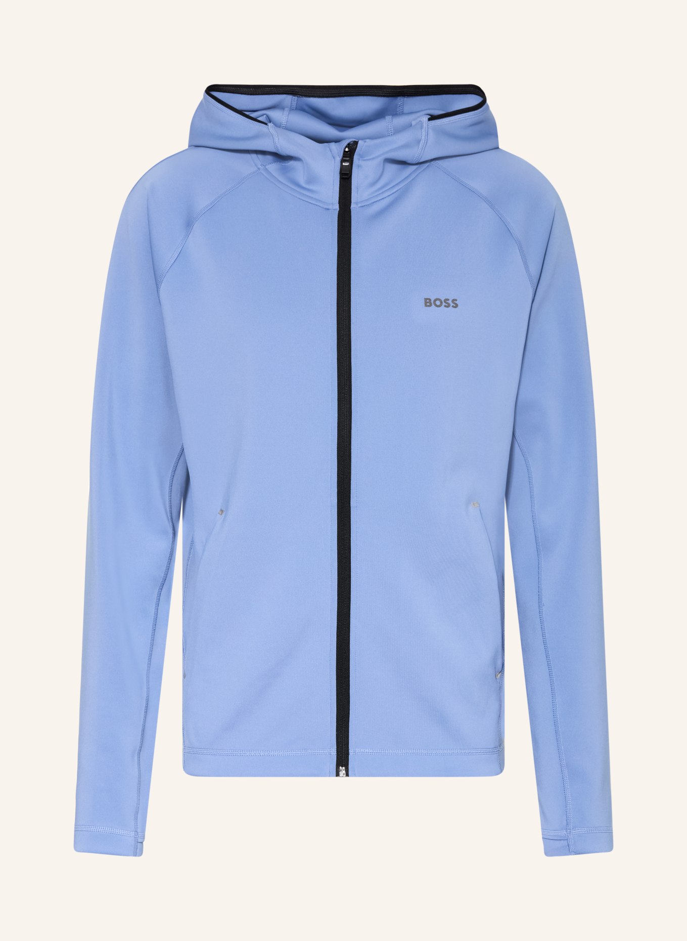 BOSS Trainingsjacke SICON ACTIVE: HELLBLAU / SCHWARZ