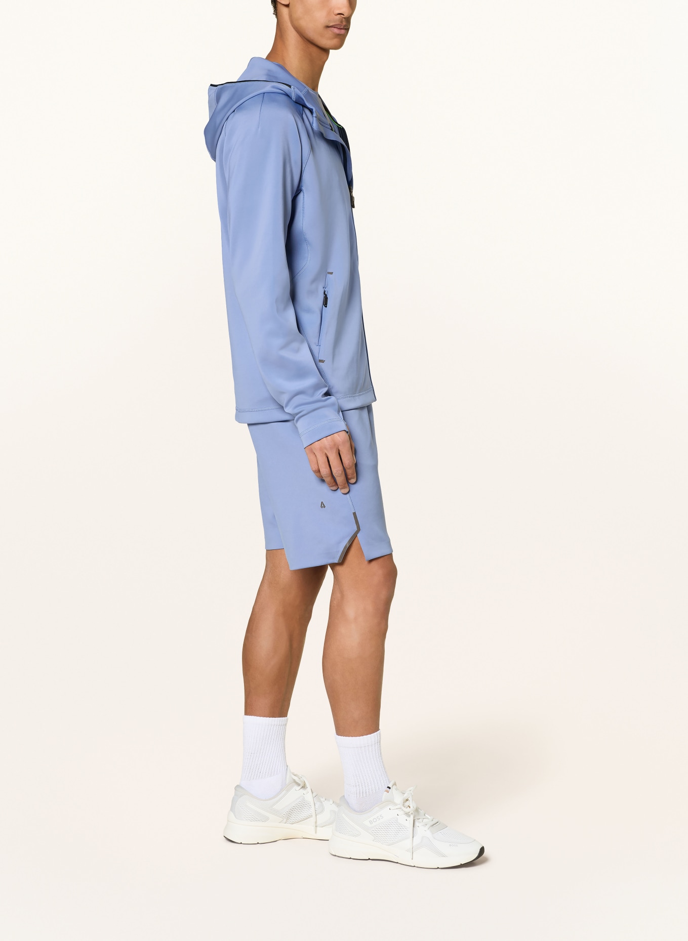 BOSS Trainingsjacke SICON ACTIVE: HELLBLAU / SCHWARZ