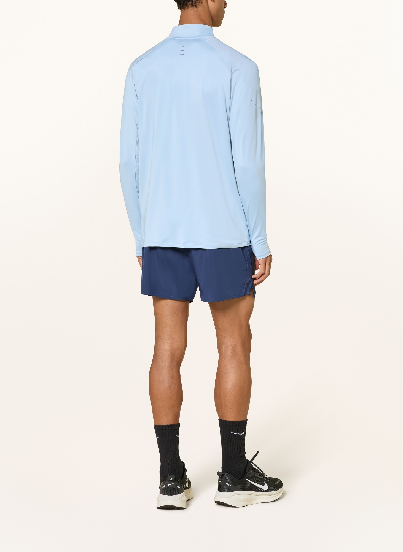 Nike Běžecké tričko: TMAVĚ MODRÁ / ŠEDÁ