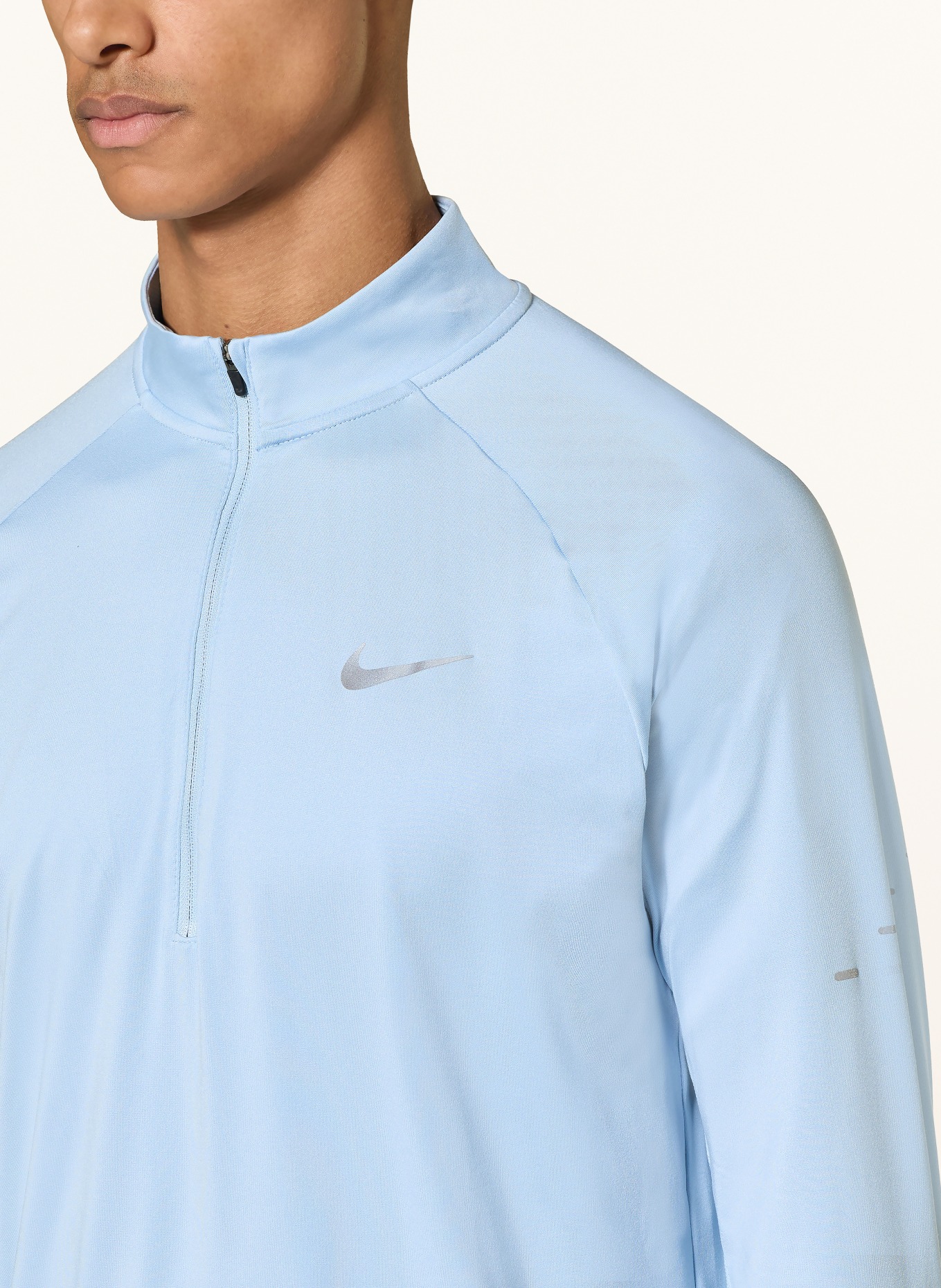 Nike Běžecké tričko: TMAVĚ MODRÁ / ŠEDÁ