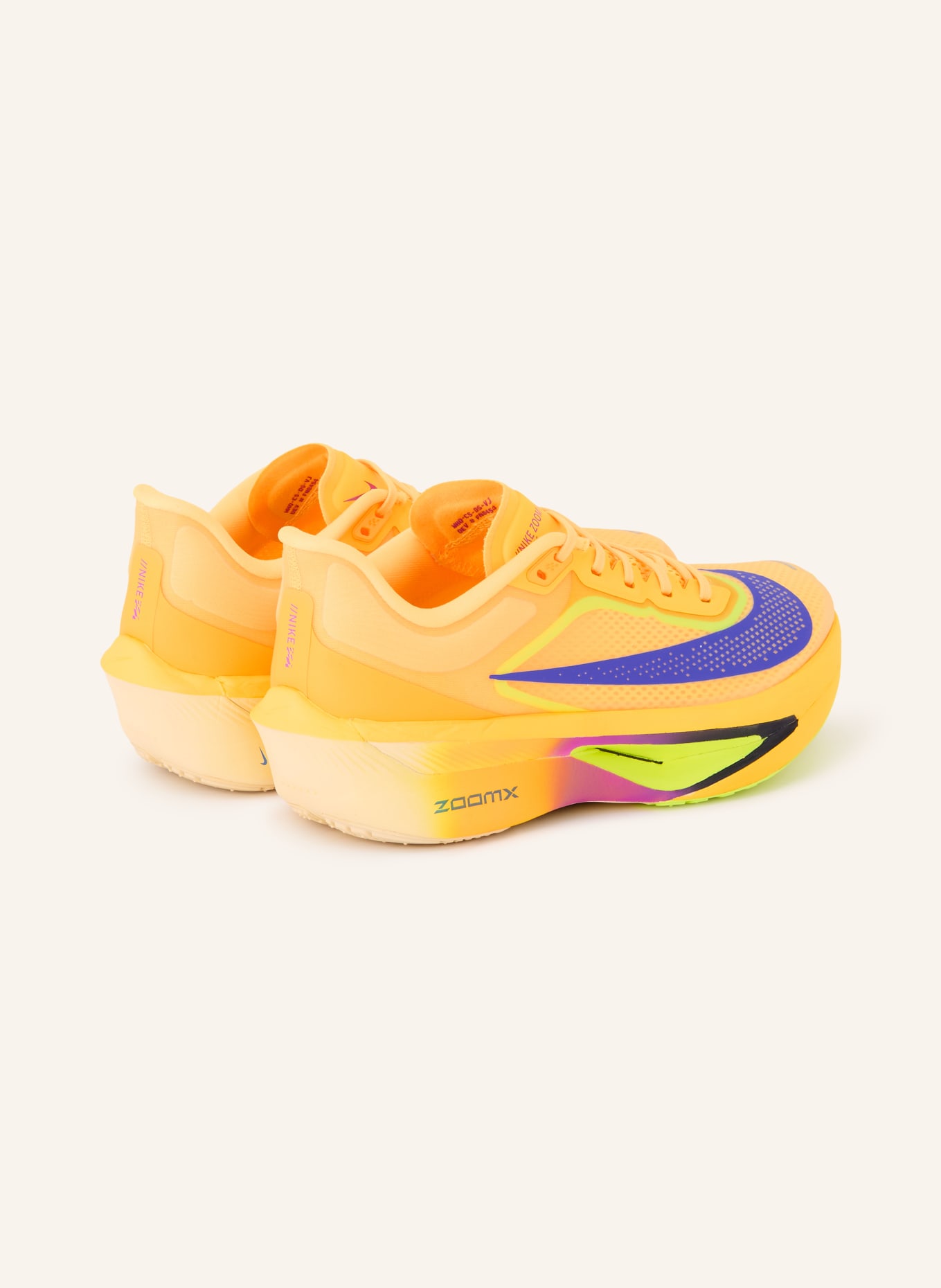 Nike Laufschuhe ZOOM FLY 6: DUNKELGELB / NEONGELB / DUNKELBLAU