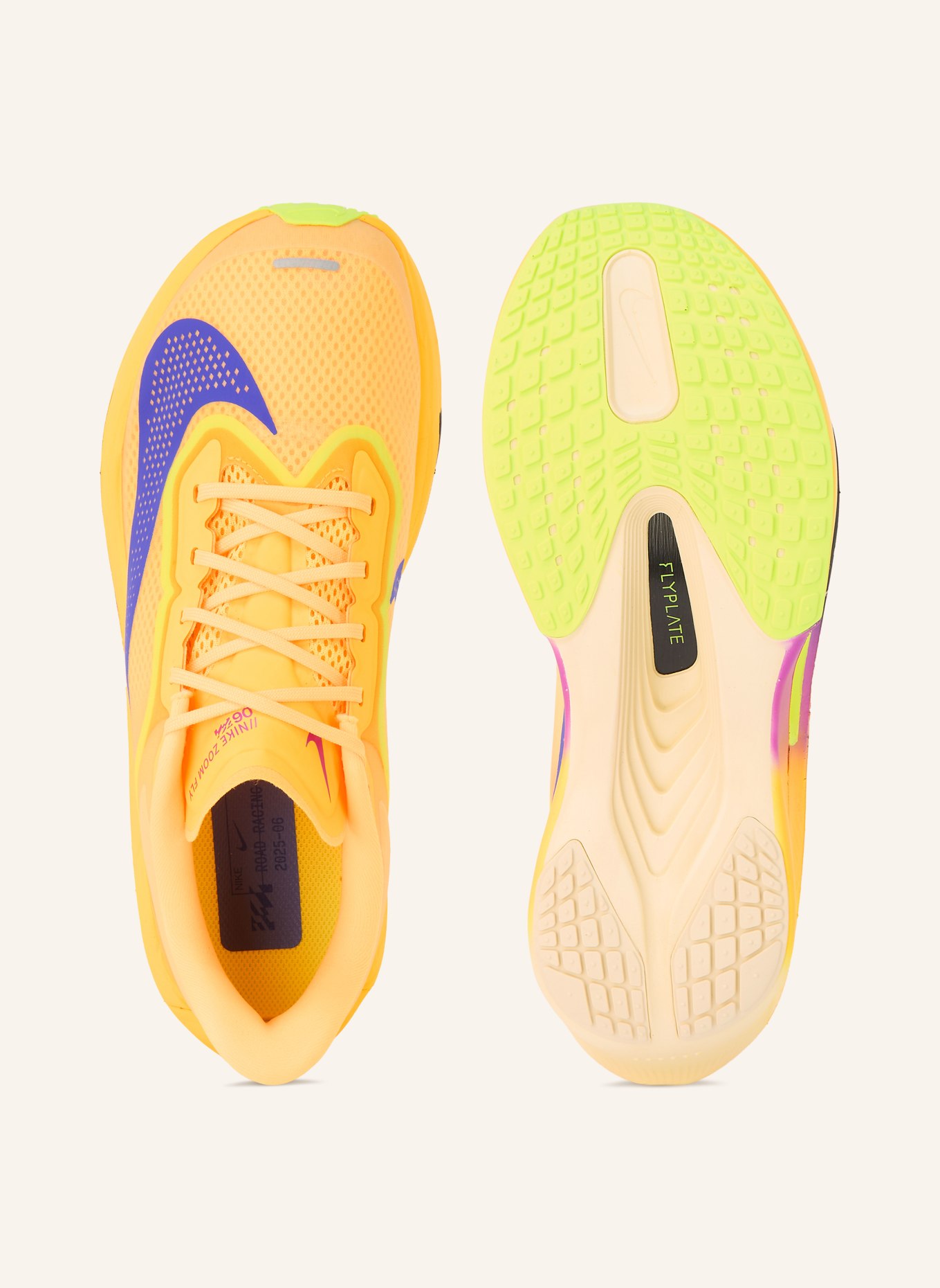 Nike Laufschuhe ZOOM FLY 6: DUNKELGELB / NEONGELB / DUNKELBLAU