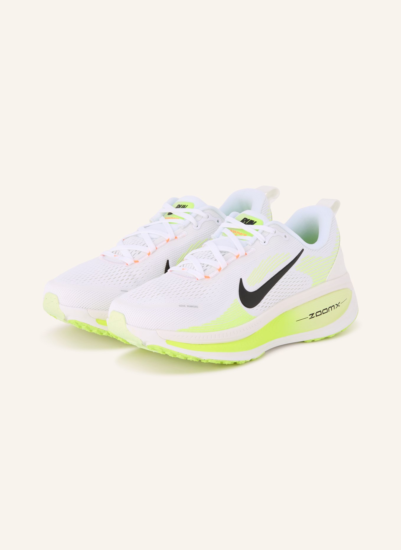 Nike Buty do biegania VOMERO 18: BIAŁY / JASKRAWY ŻÓŁTY / CZARNY