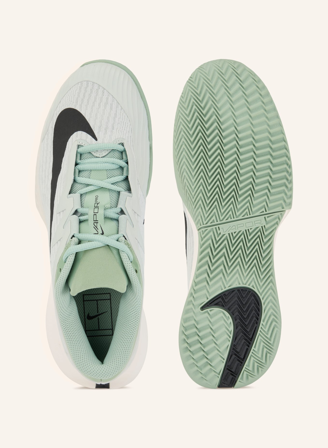 Nike Tennisschuhe ZOOM VAPOR PRO 3: HELLGRAU / HELLGRÜN / SCHWARZ