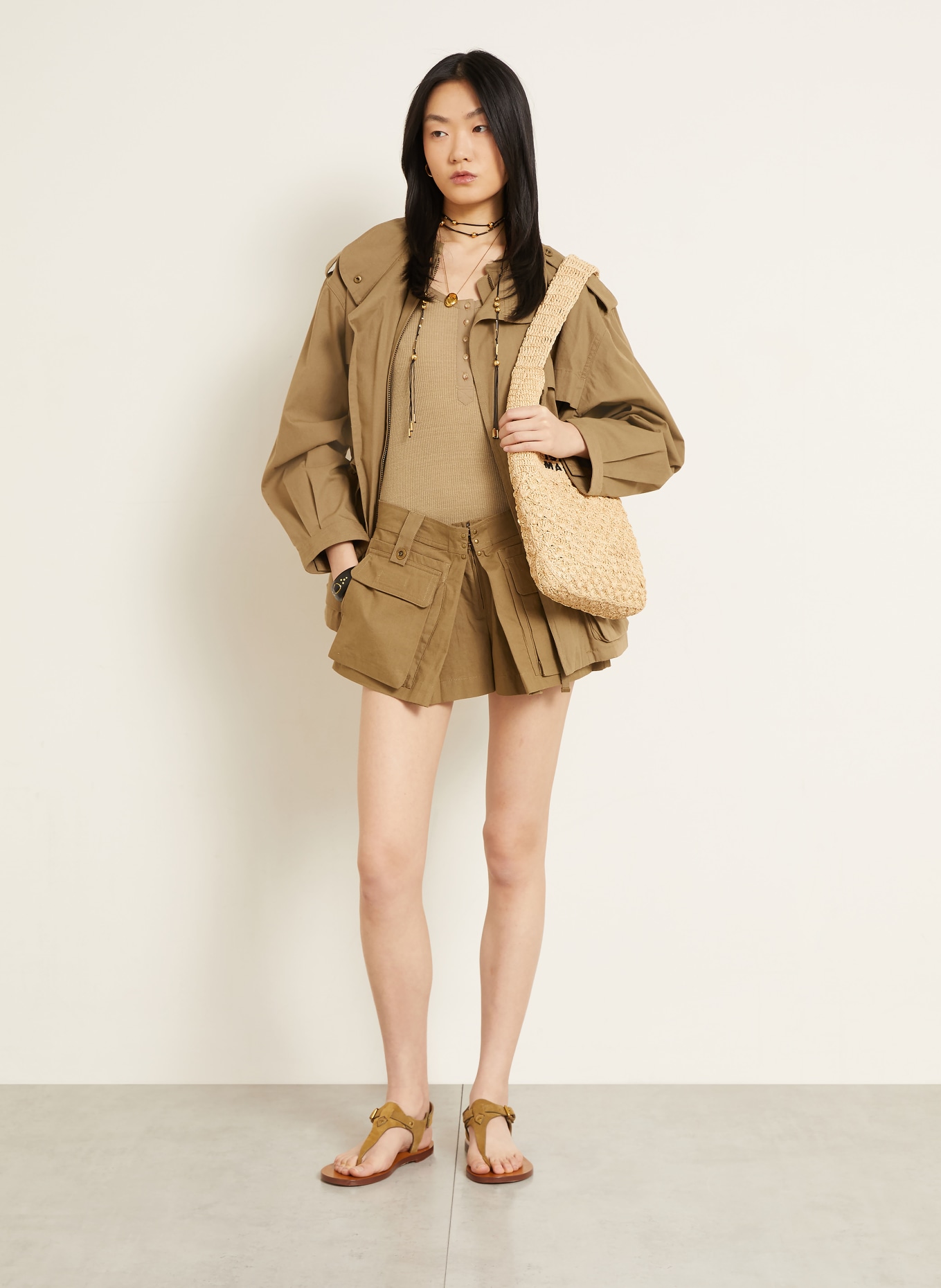 ISABEL MARANT Schoudertas PRAIA SMALL: LICHTBRUIN