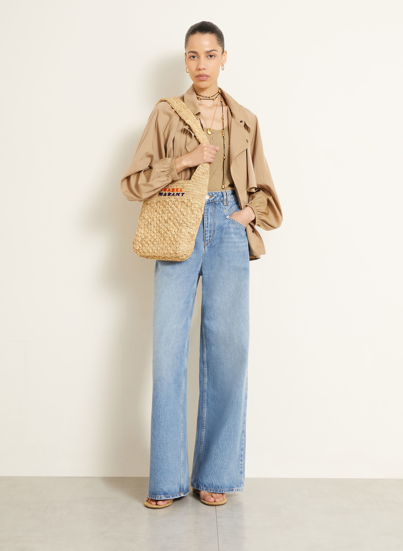 ISABEL MARANT Schoudertas PRAIA SMALL: LICHTBRUIN