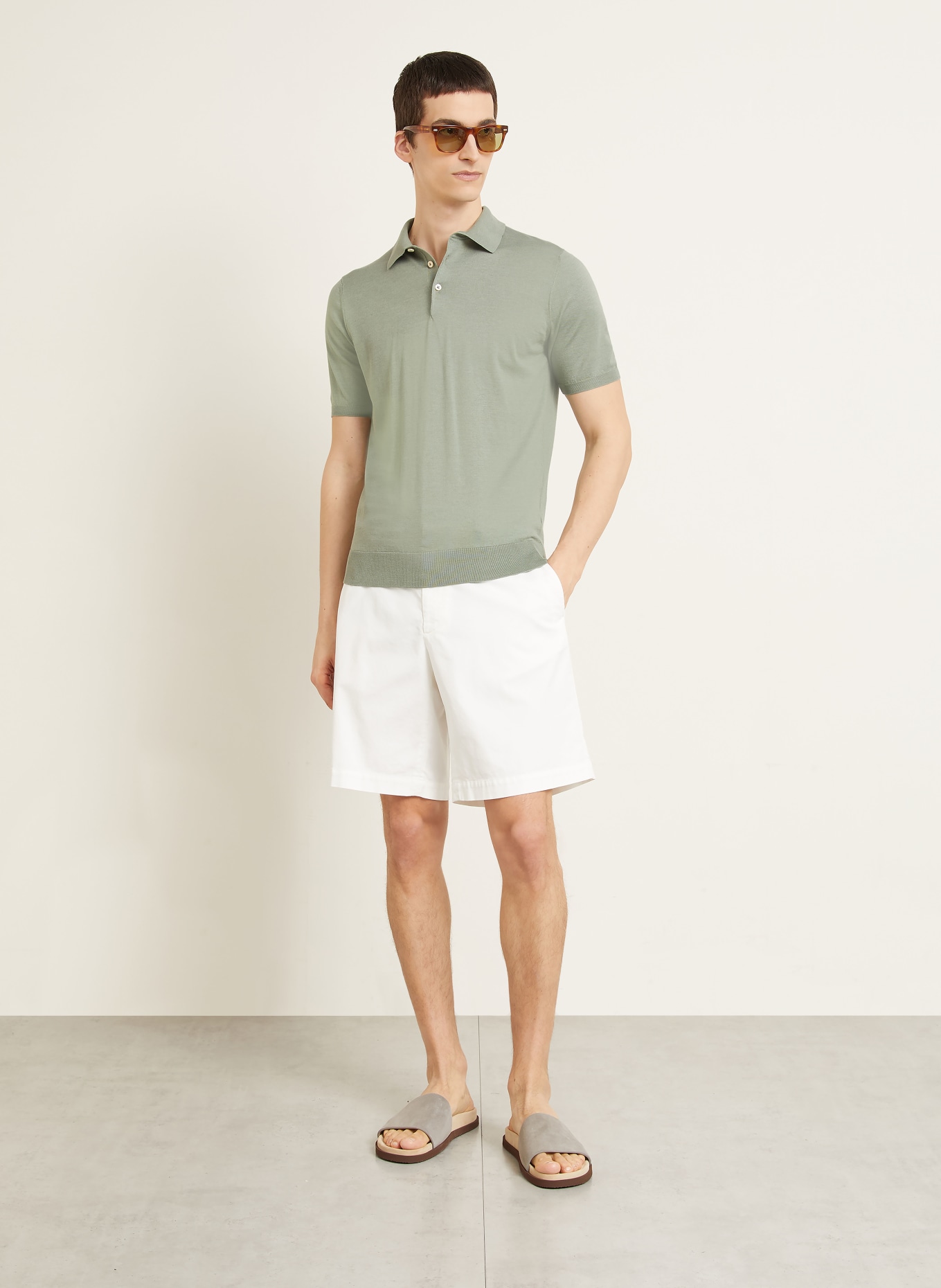 FIORONI Strick-Poloshirt: GRÜN