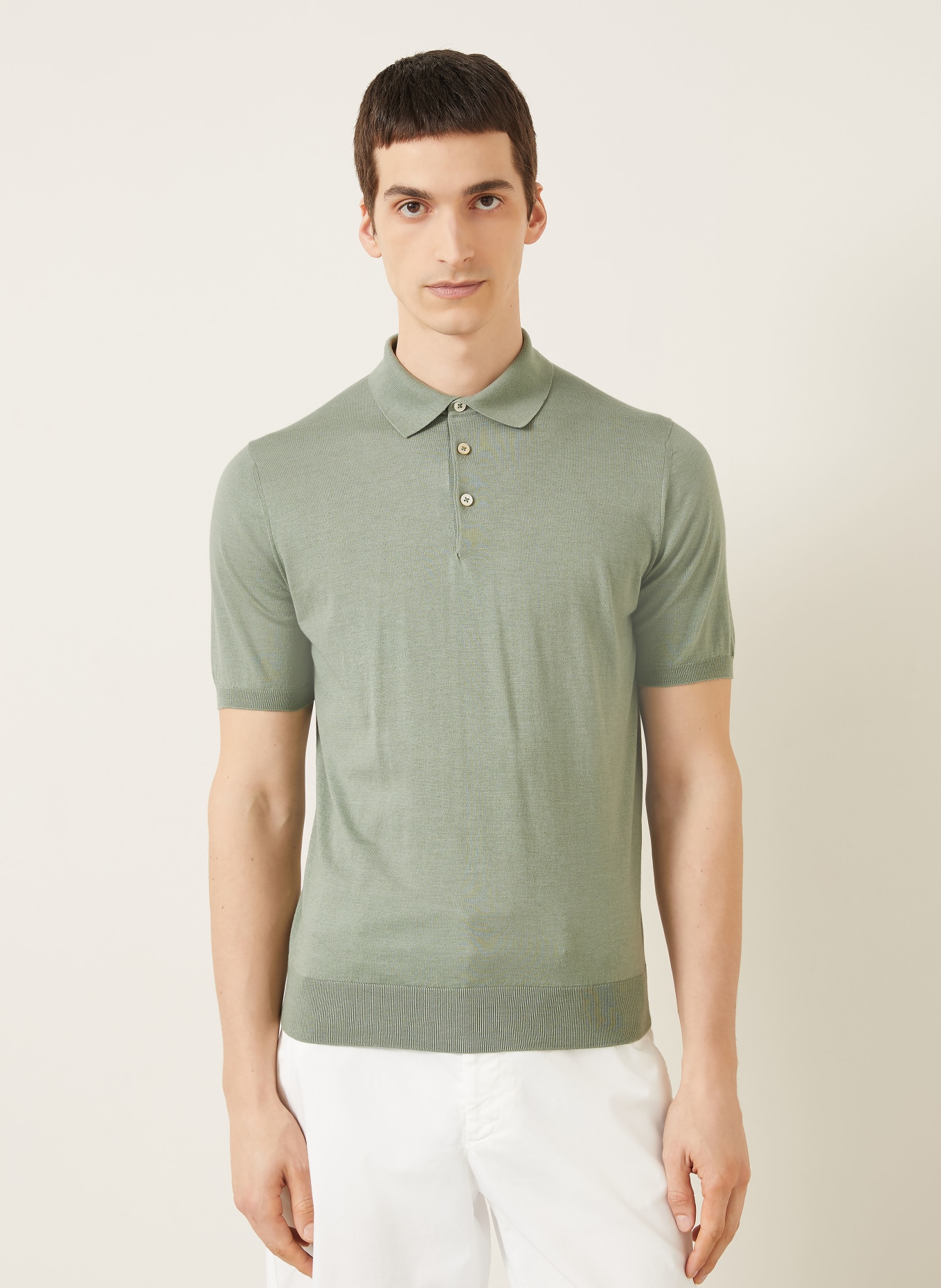 FIORONI Strick-Poloshirt: GRÜN