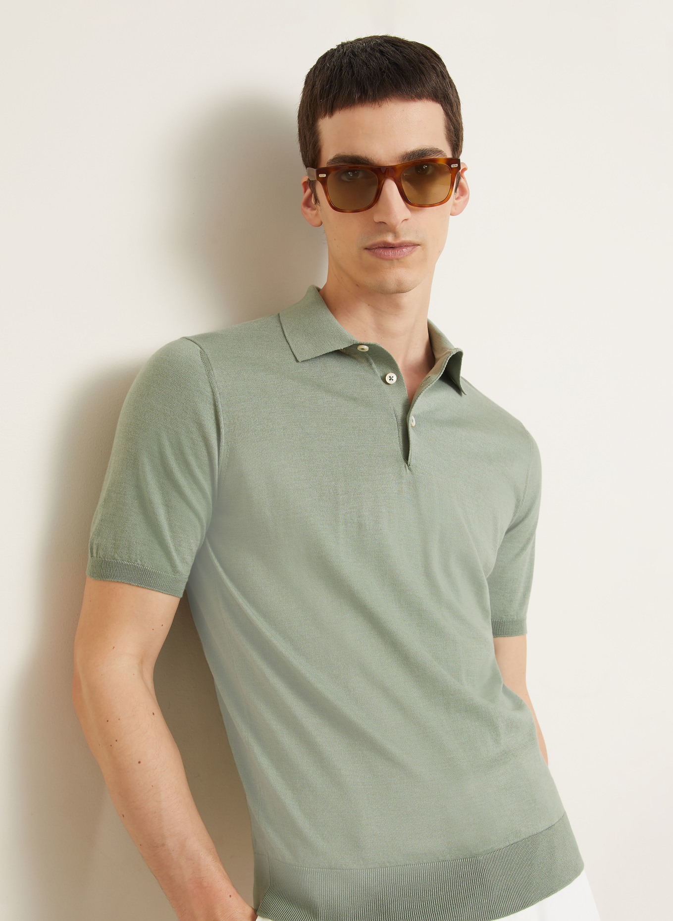 FIORONI Strick-Poloshirt: GRÜN