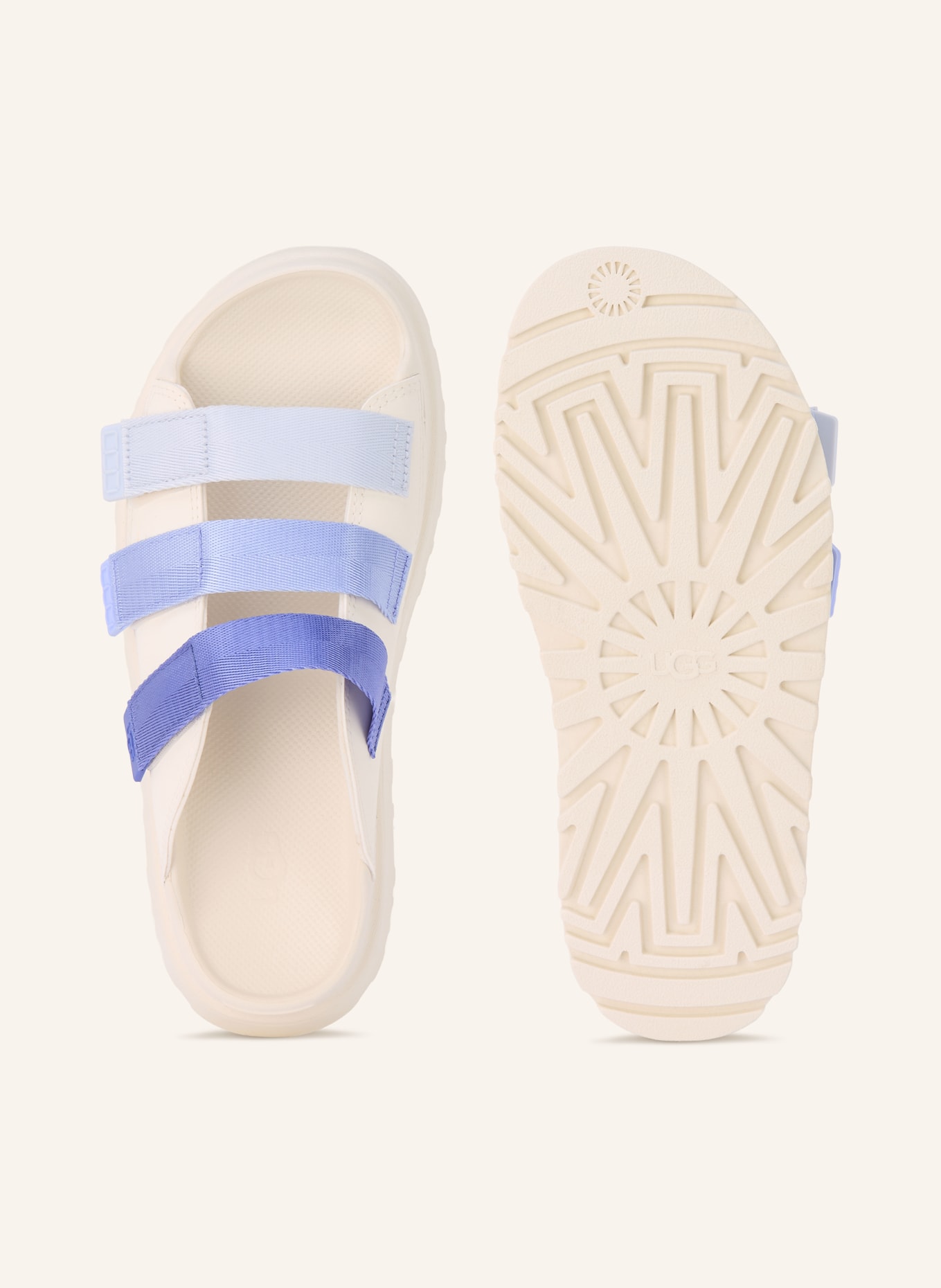 UGG Platform slides GOLDENGLOW: LIGHT BLUE / BLUE / WHITE