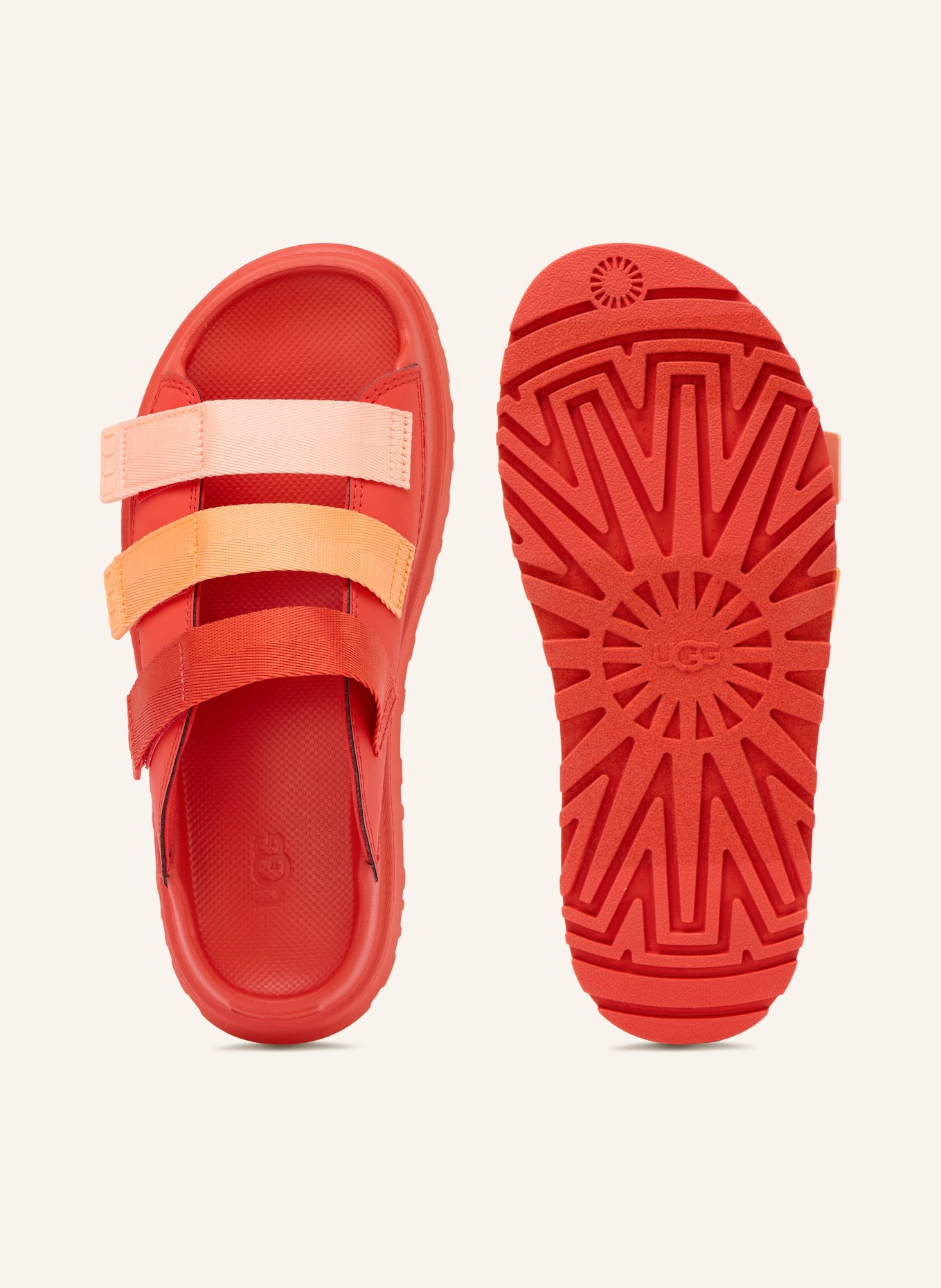 UGG Plateau-Pantoletten GOLDENGLOW: ROT / LACHS / HELLORANGE