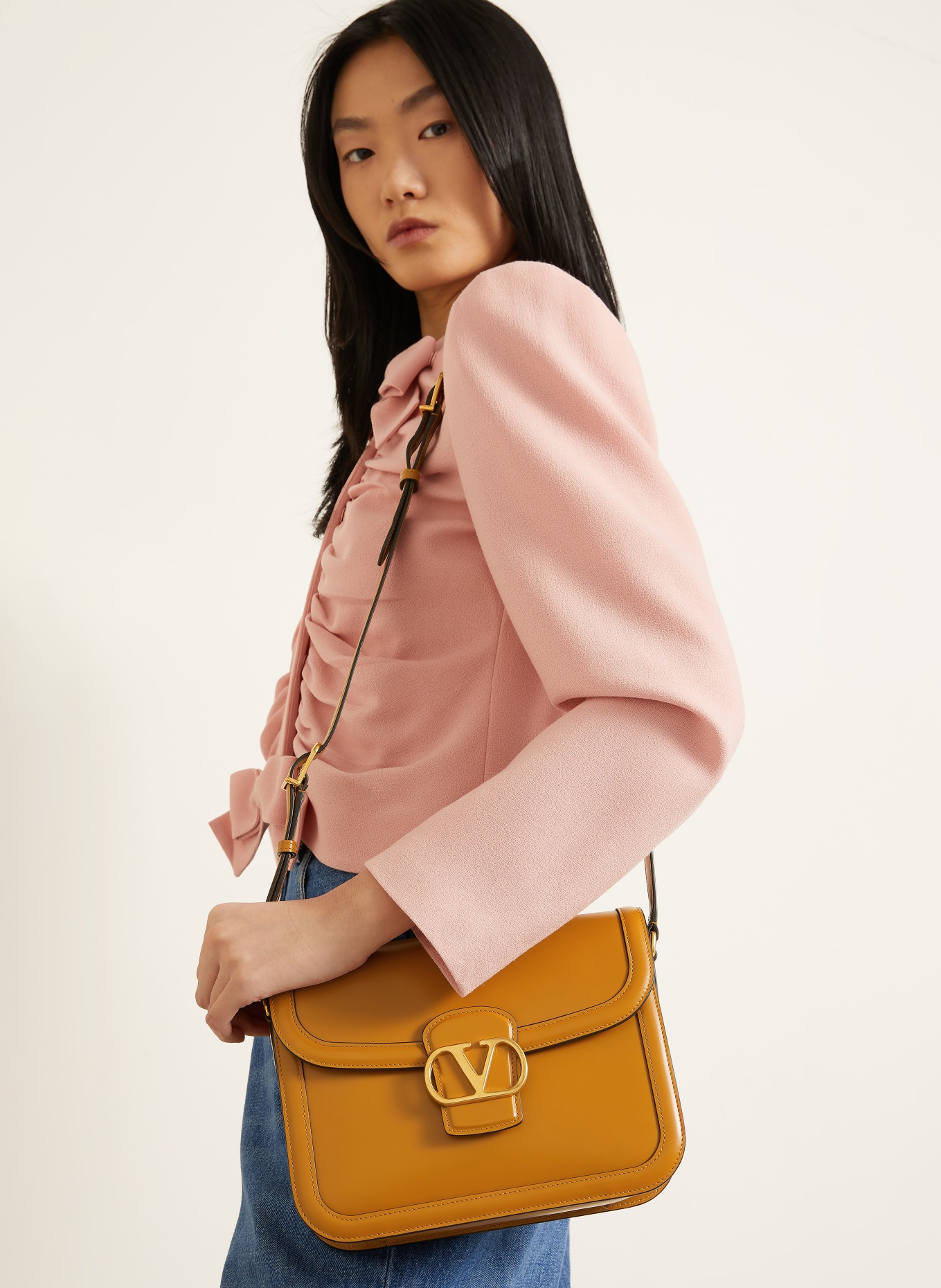 VALENTINO GARAVANI 9TO5 Shoulder Bag: BROWN / GOLD