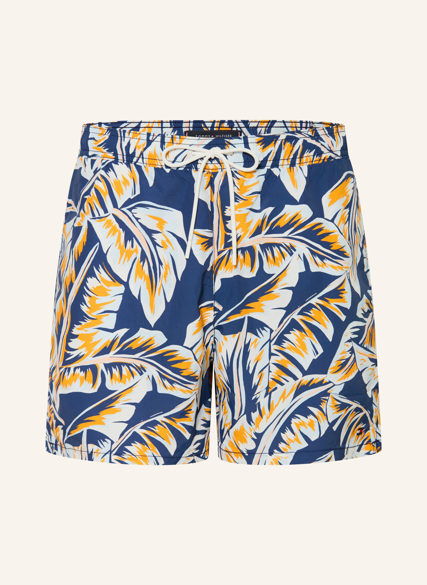 TOMMY HILFIGER Badeshorts: BLAUGRAU / ORANGE / HELLBLAU