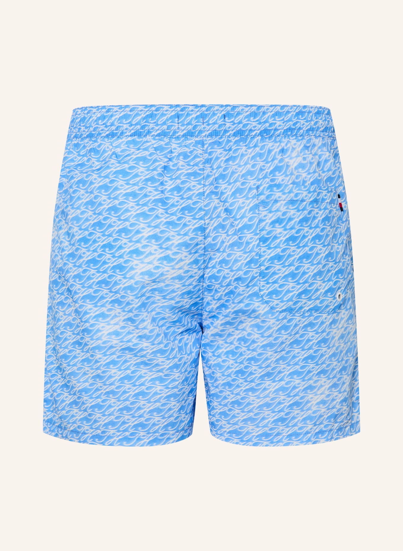TOMMY HILFIGER Badeshorts: BLAU / WEISS