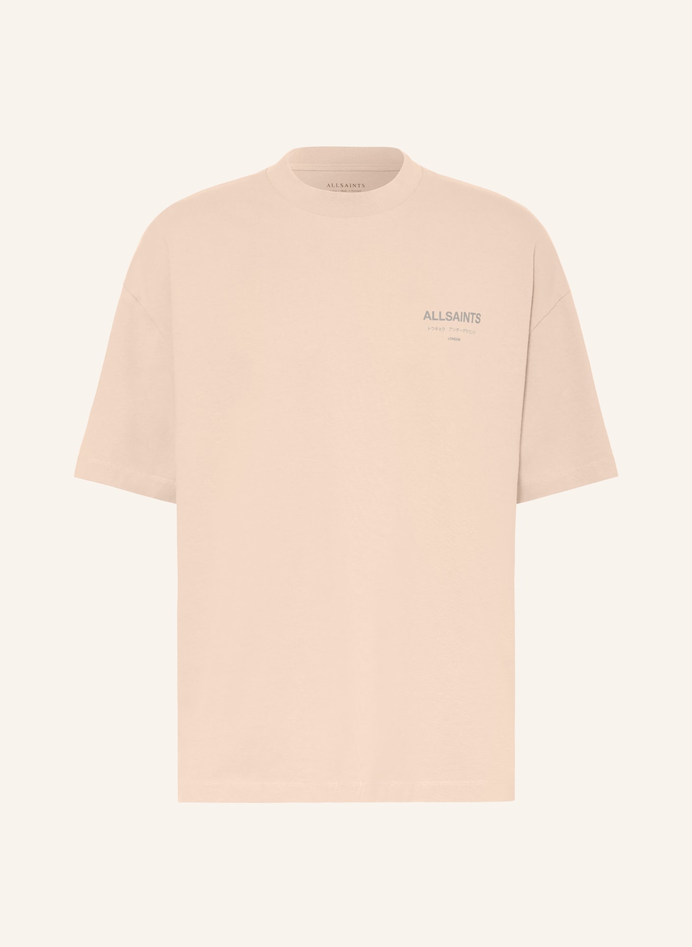 ALLSAINTS T-shirt UNDERGROUND: BEIGE / TAUPE