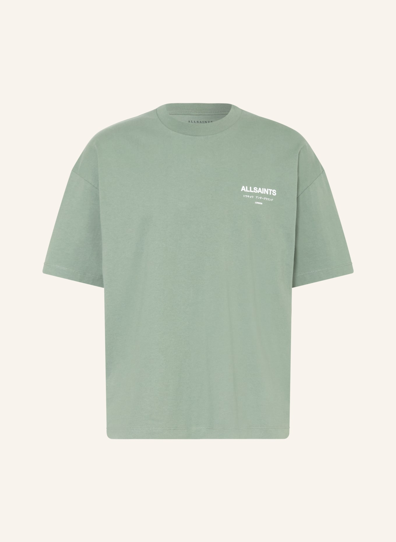 ALLSAINTS T-shirt UNDERGROUND: LIGHT GREEN