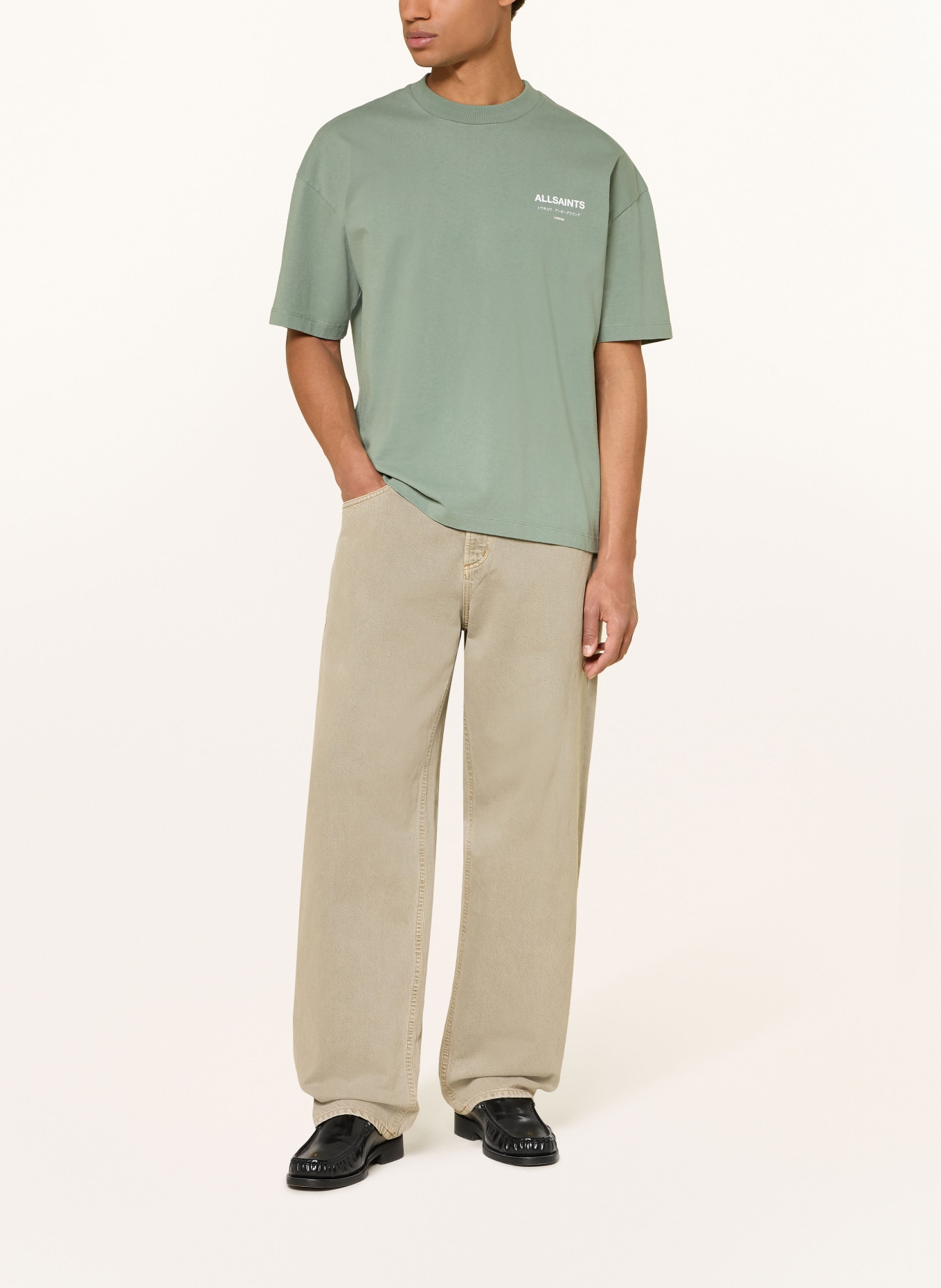 ALLSAINTS T-shirt UNDERGROUND: LIGHT GREEN