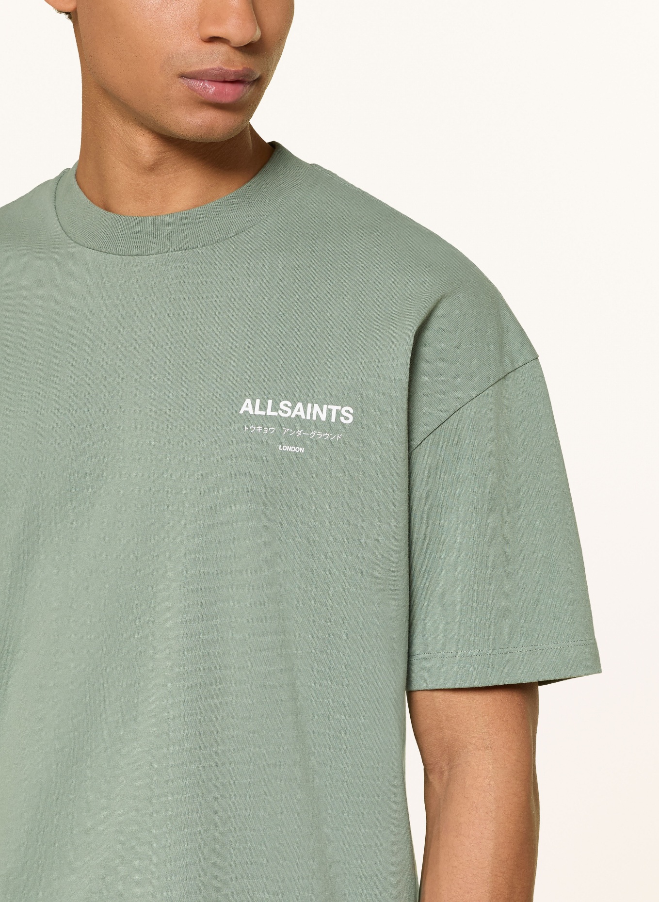 ALLSAINTS T-shirt UNDERGROUND: LIGHT GREEN