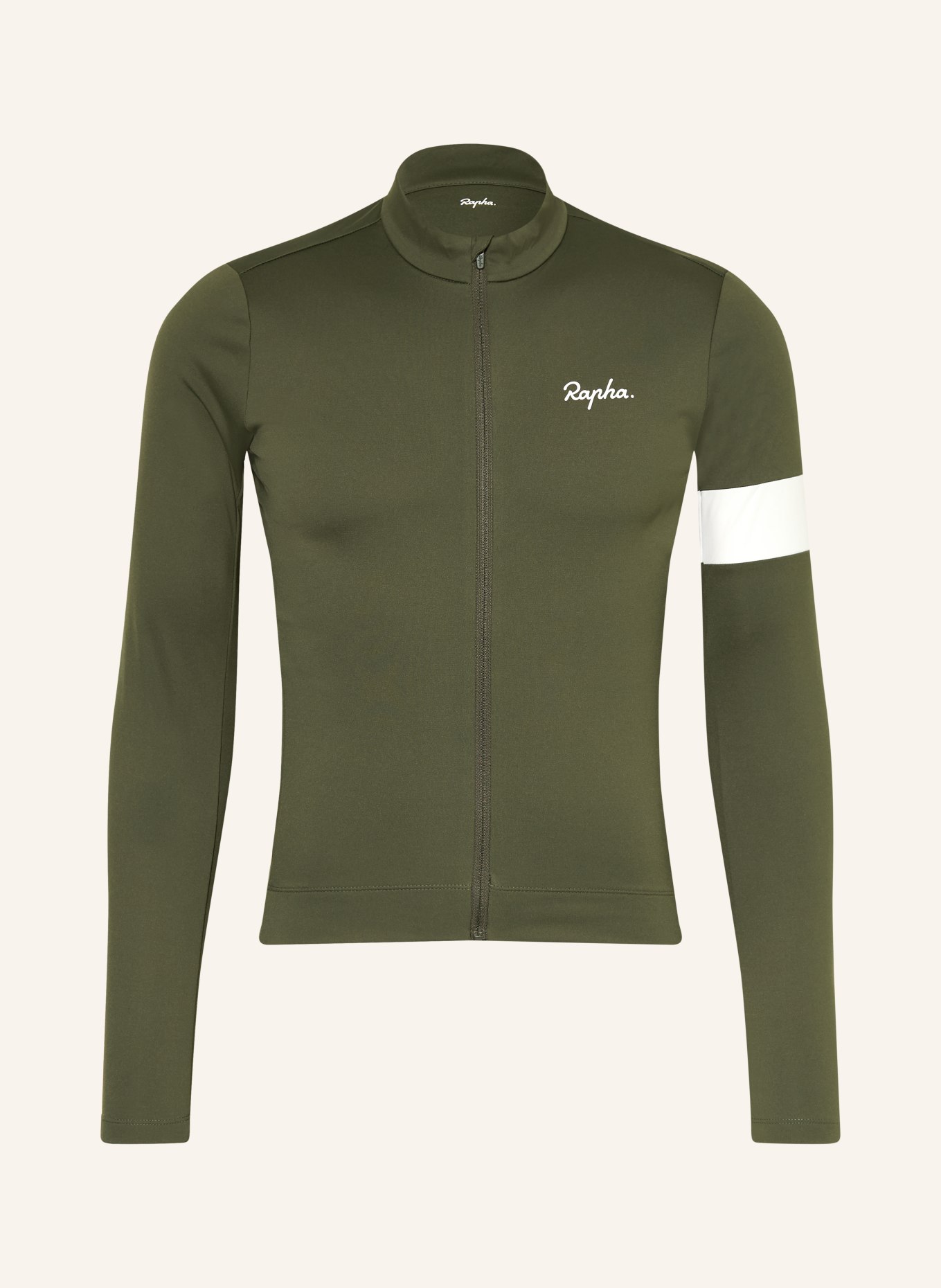 Rapha Cycling jersey CORE THERMAL: KHAKI / WHITE