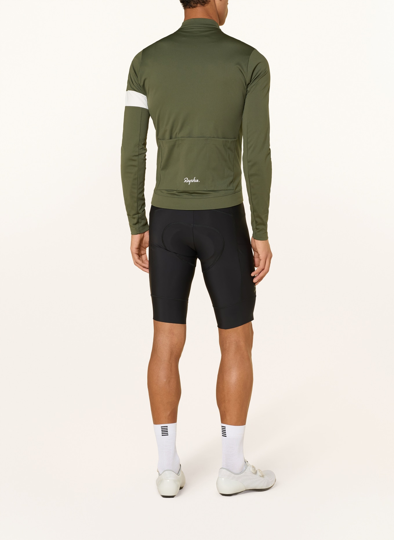 Rapha Cycling jersey CORE THERMAL: KHAKI / WHITE