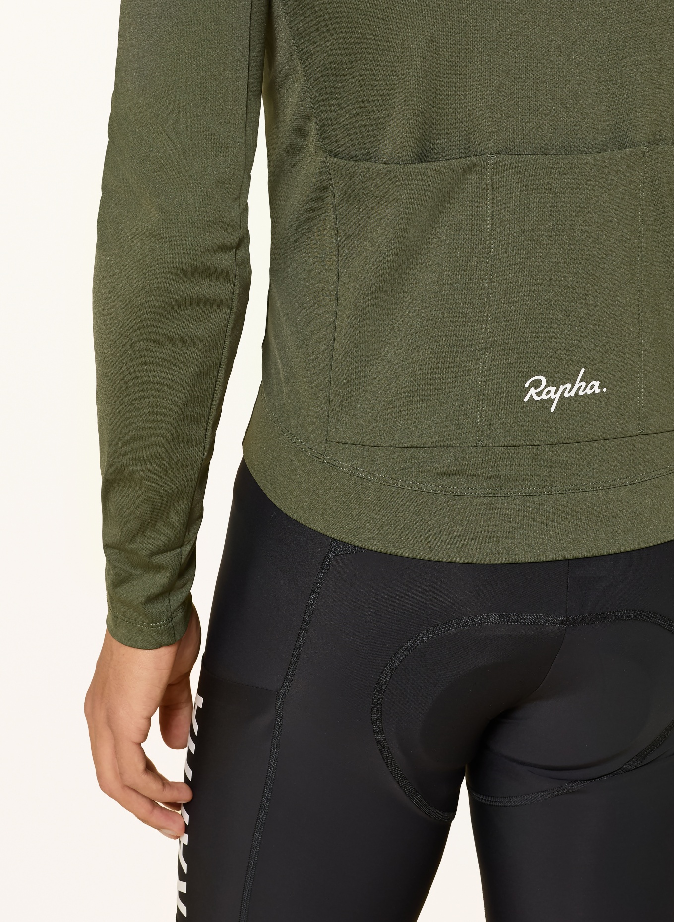 Rapha Cycling jersey CORE THERMAL: KHAKI / WHITE