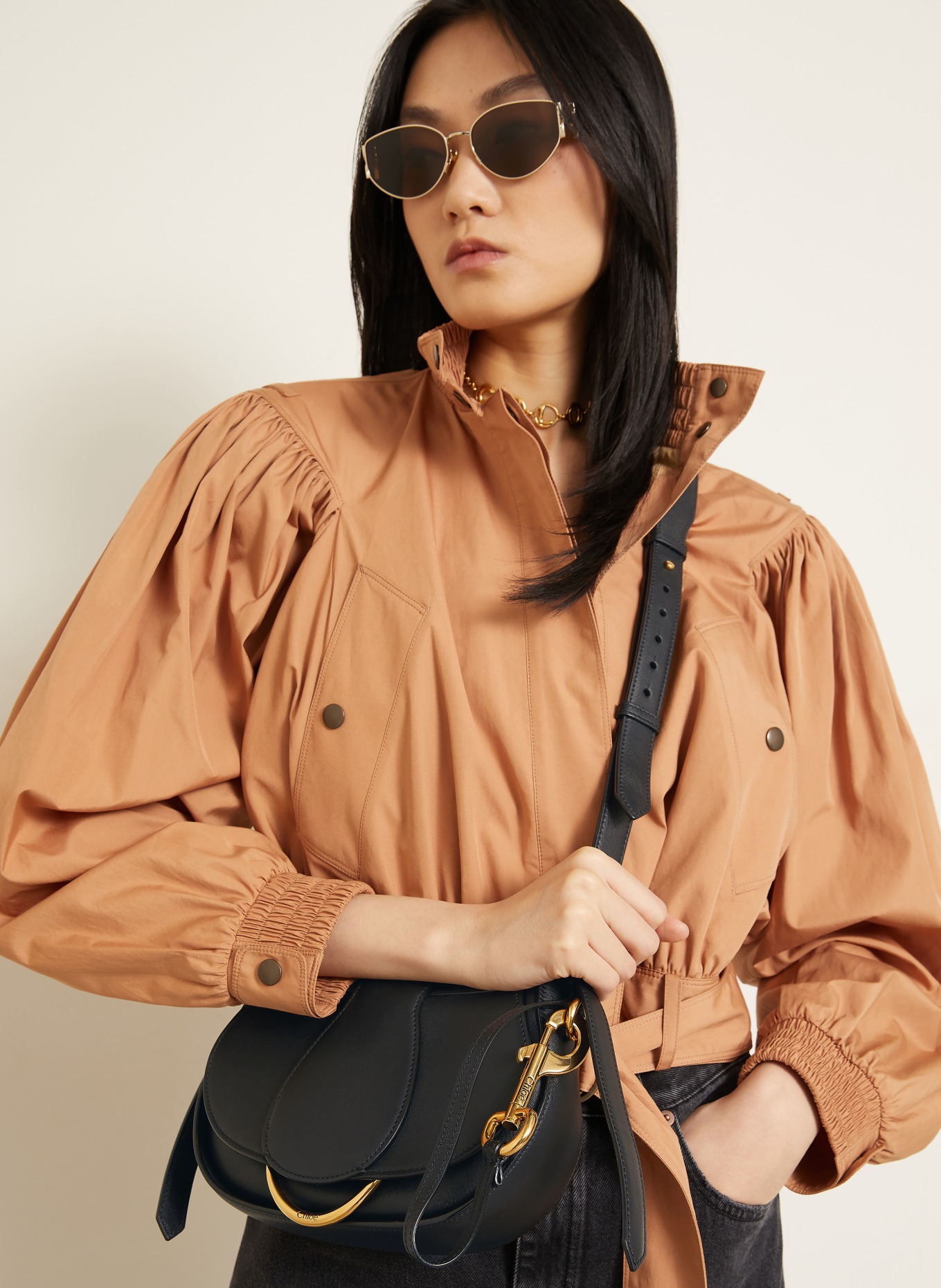 Chloé Umhängetasche RIDE SMALL: BLACK