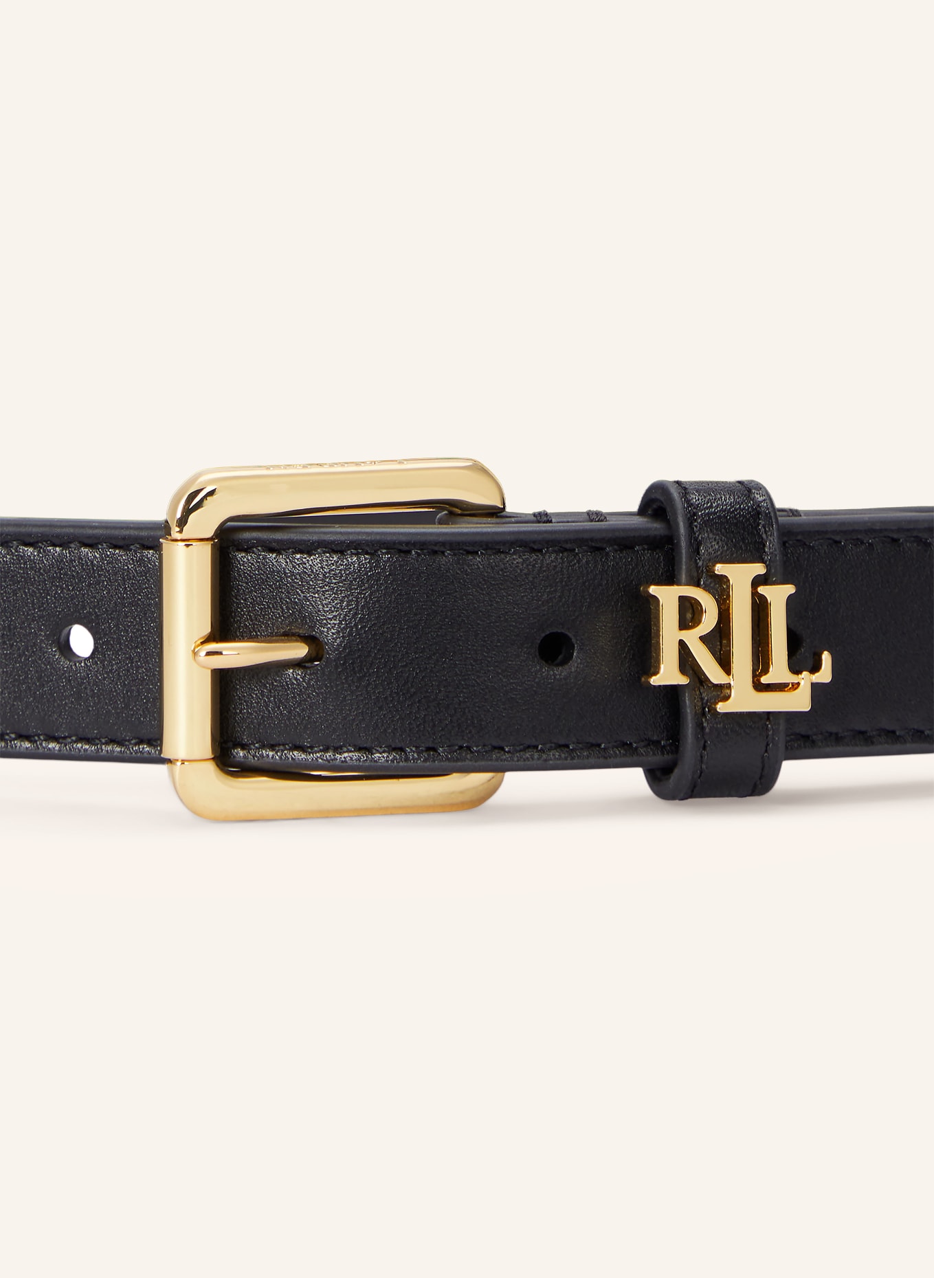 LAUREN RALPH LAUREN Leather belt: BLACK