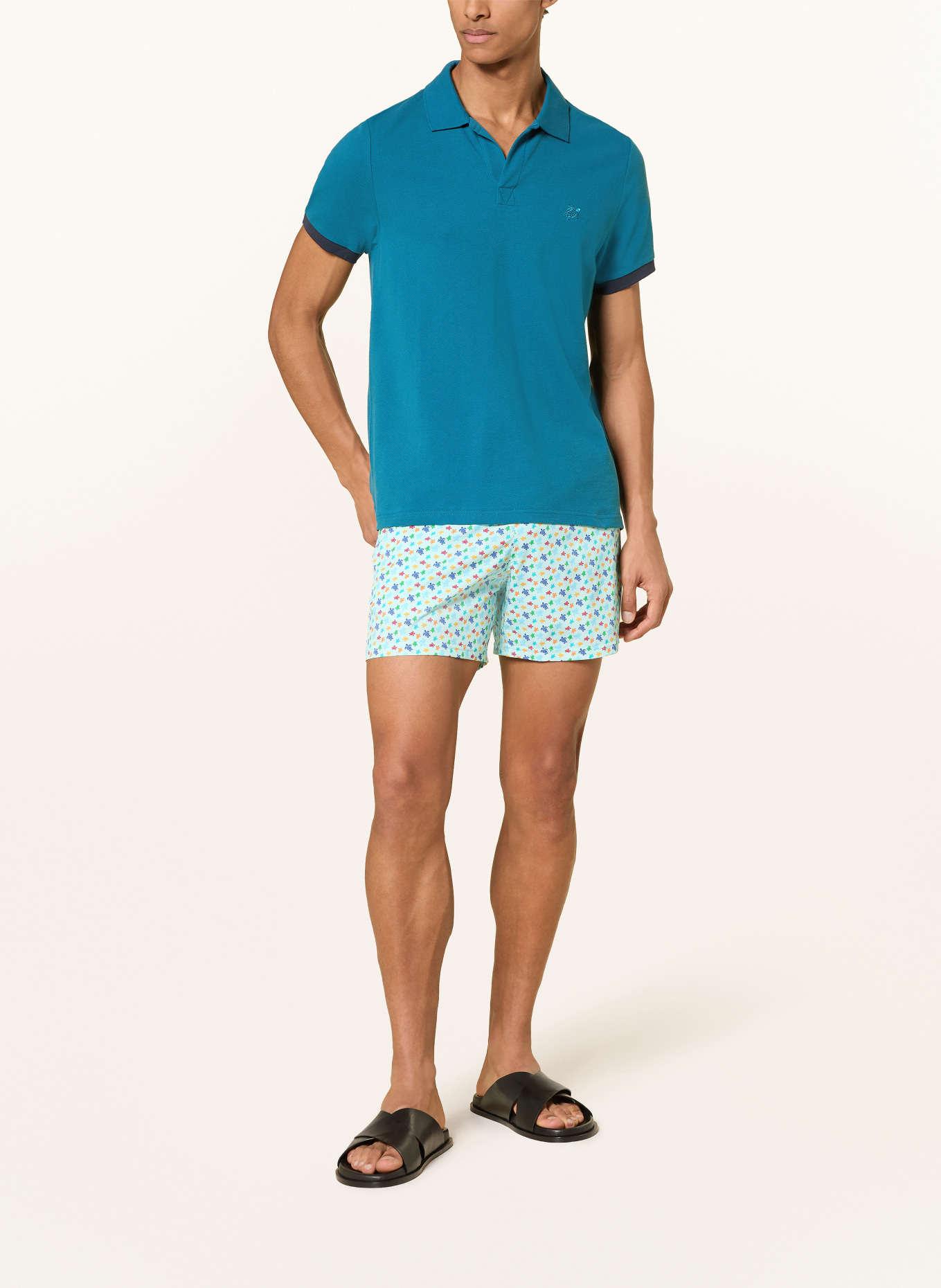 VILEBREQUIN Polokošile z piké PALATIN Regular Fit: PETROLEJOVÁ / TMAVĚ MODRÁ