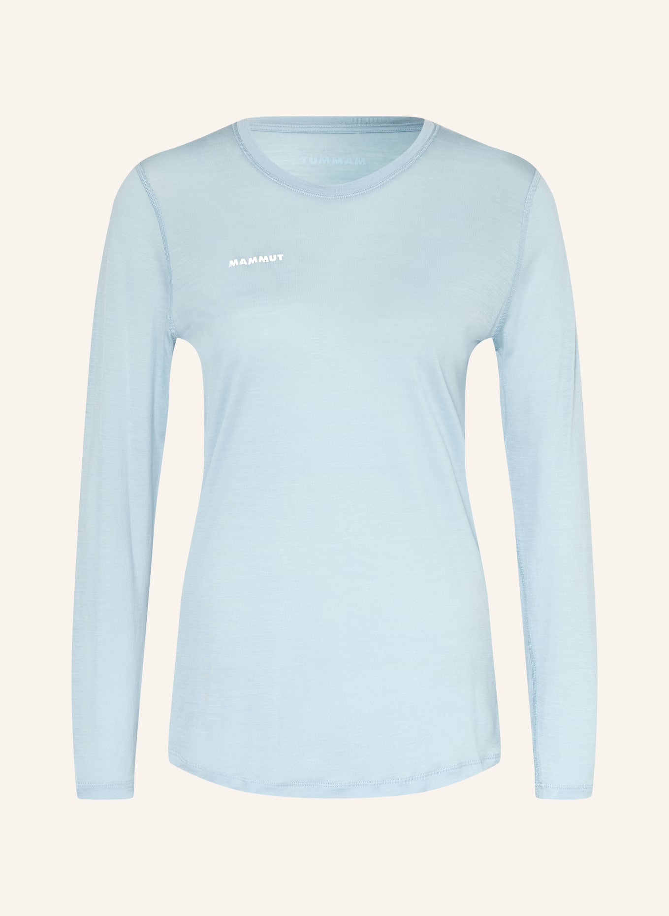MAMMUT Long sleeve shirt TREE WOOL with merino wool: LIGHT BLUE