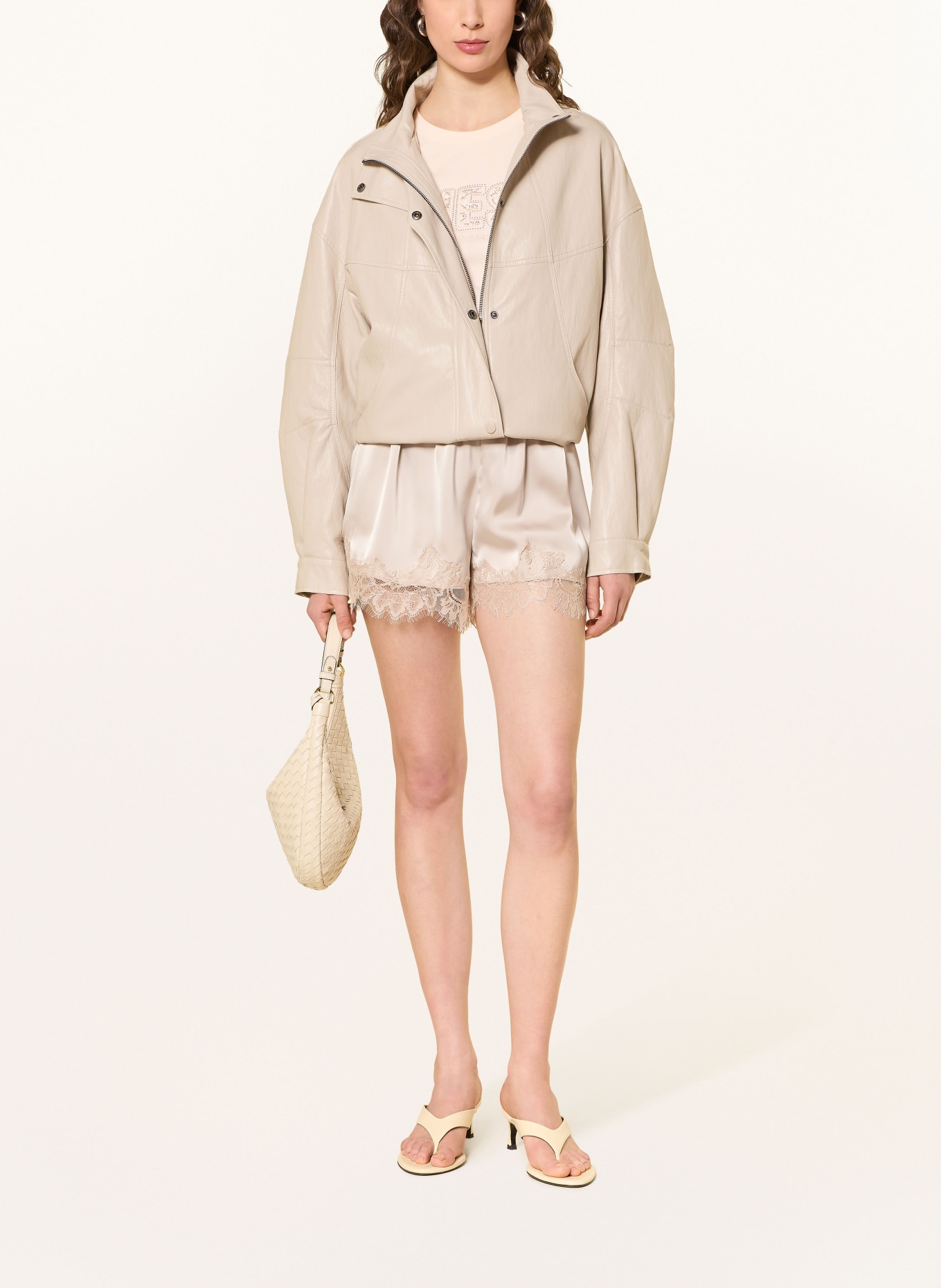 GUESS T-shirt met sierstenen: LICHTORANJE