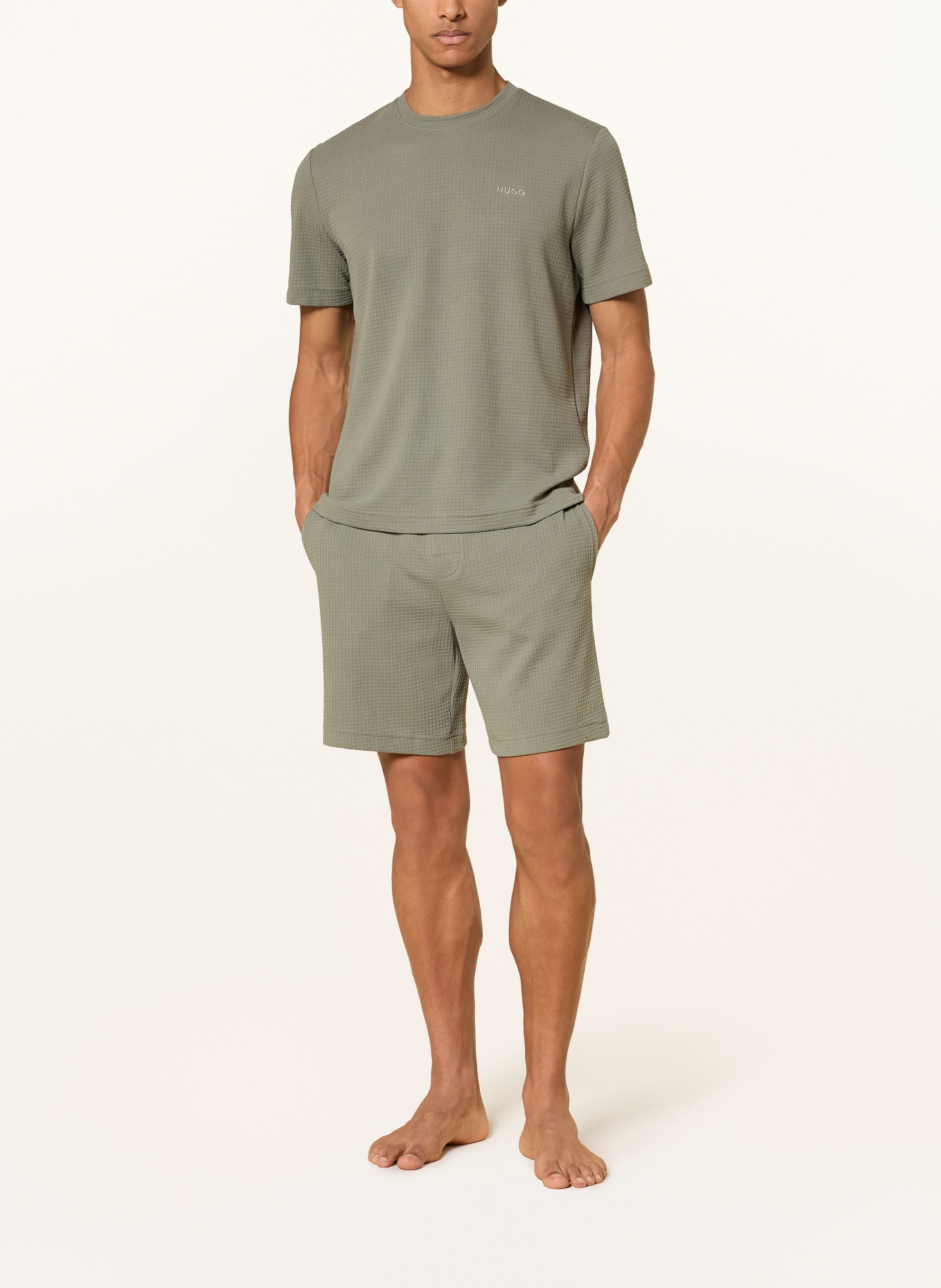 HUGO Pajama shorts AUSTIN: KHAKI