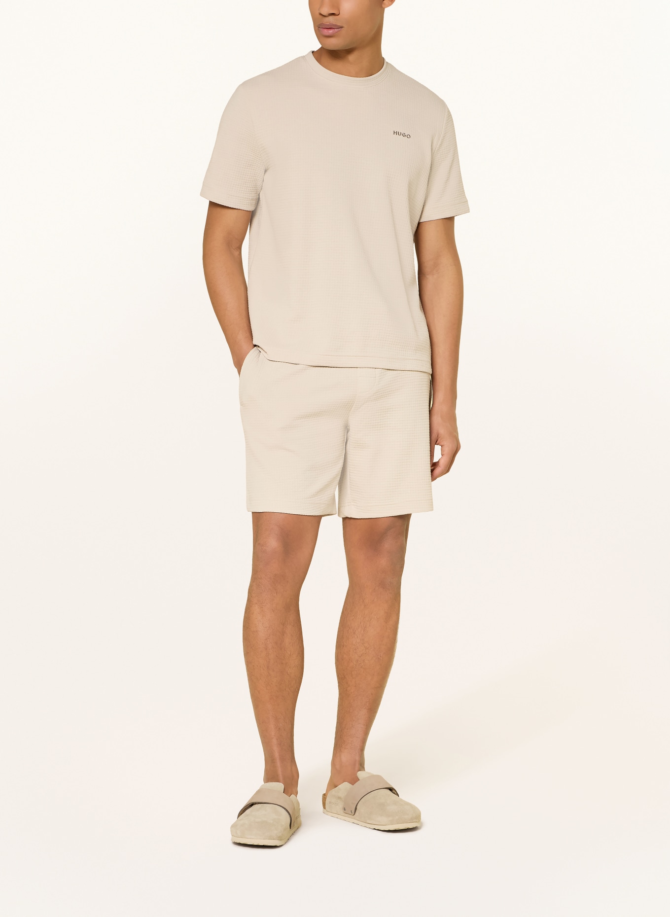 HUGO Schlafshirt AUSTIN: BEIGE